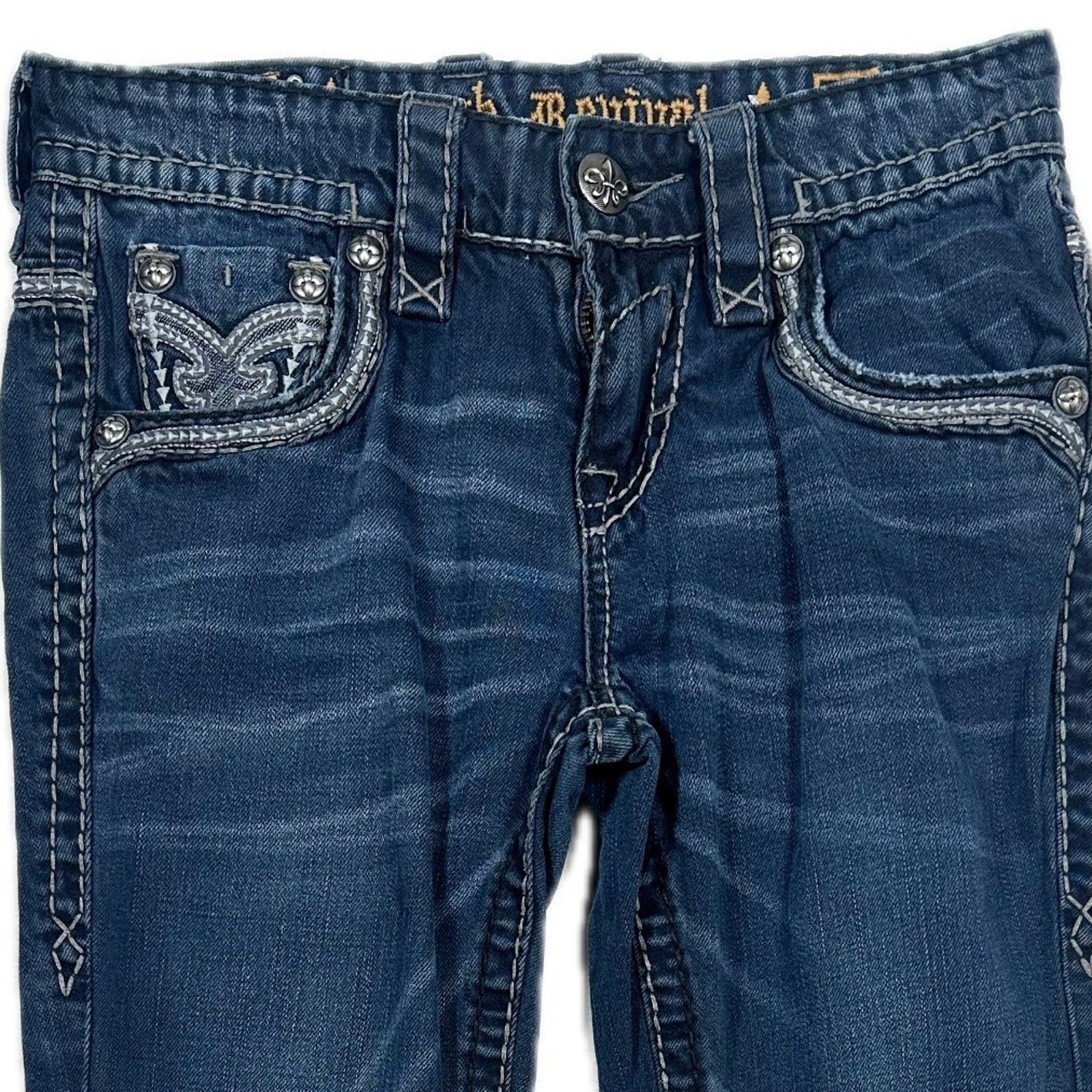 Rock Revival Rock Revival Womens Jeans Bootcut Embellished Denim Size 28 Size 28" / US 6 / IT 42 - 3 Thumbnail