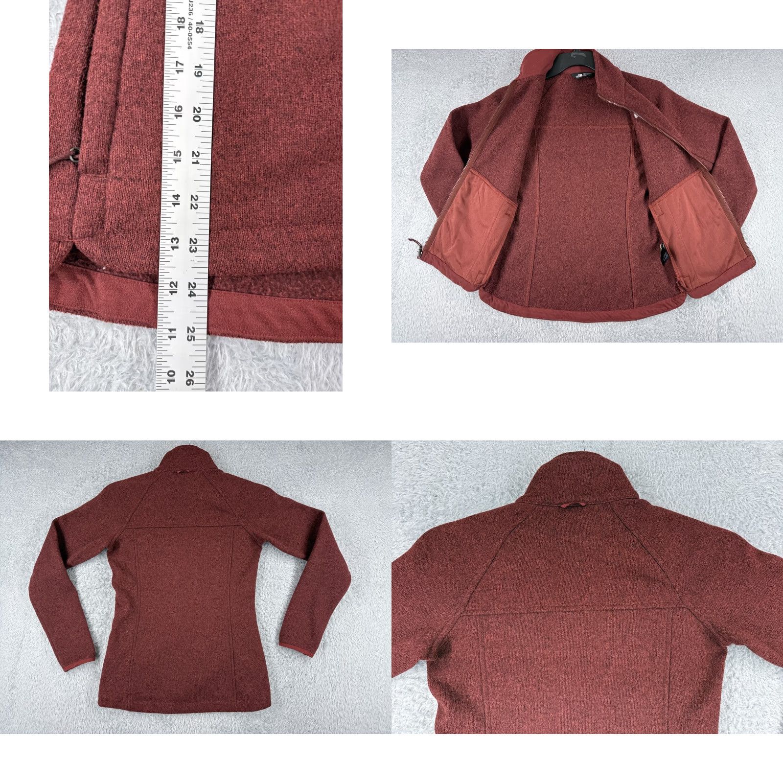 The North Face The North Face Jacket Womens XS Red Knit Shell Mock Neck Fleece Lined Size XS / US 0-2 / IT 36-38 - 9 Thumbnail