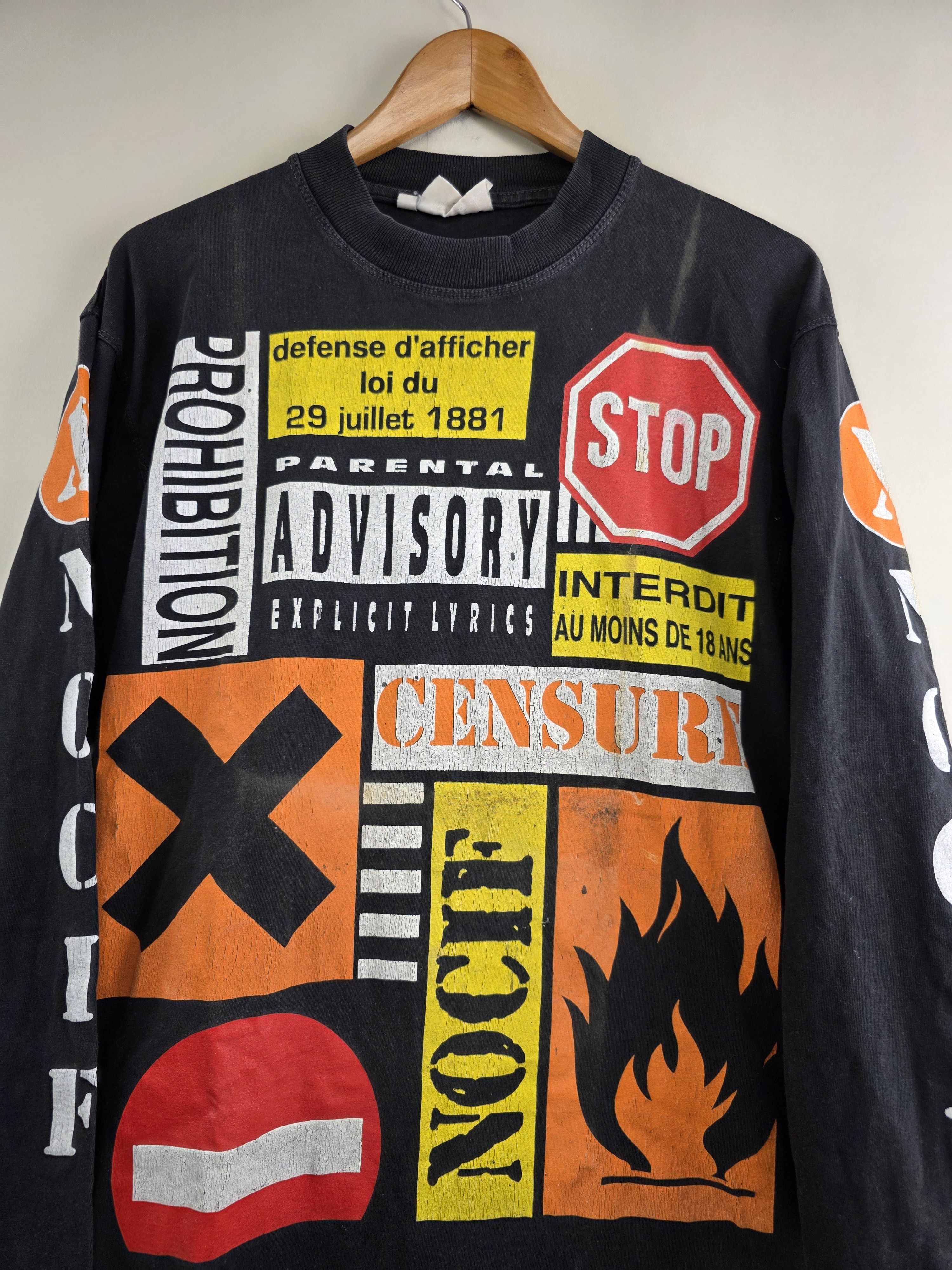 Band Tees × Vintage 90s French non conformist Punk Long-sleeved L 21" 30.5" Size US L / EU 52-54 / 3 - 4 Thumbnail