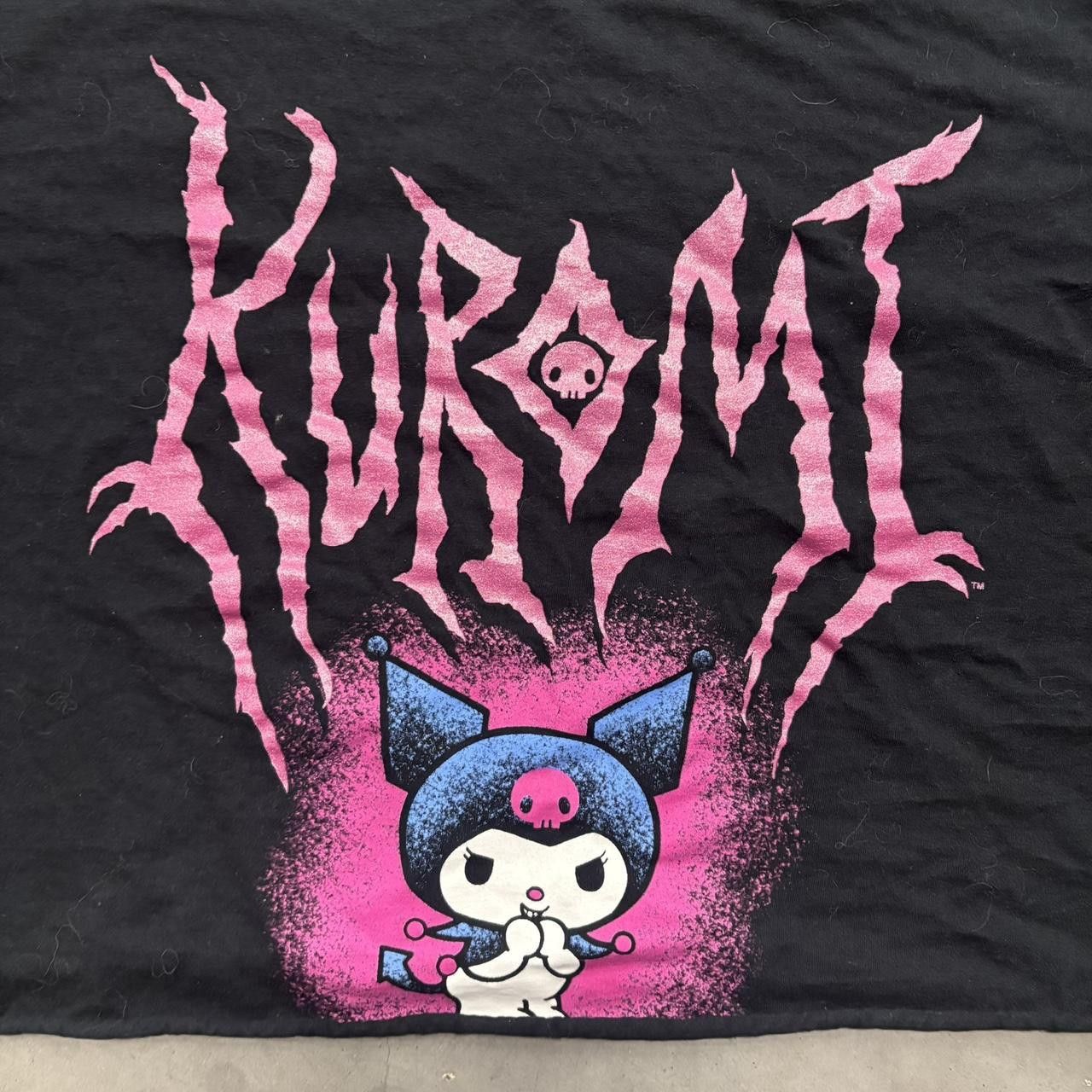 Vintage Crazy Vintage Y2K/2000s Hello Kitty Kuromi Crop Top Black Graphic Tee! Size L / US 10 / IT 46 - 2 Thumbnail