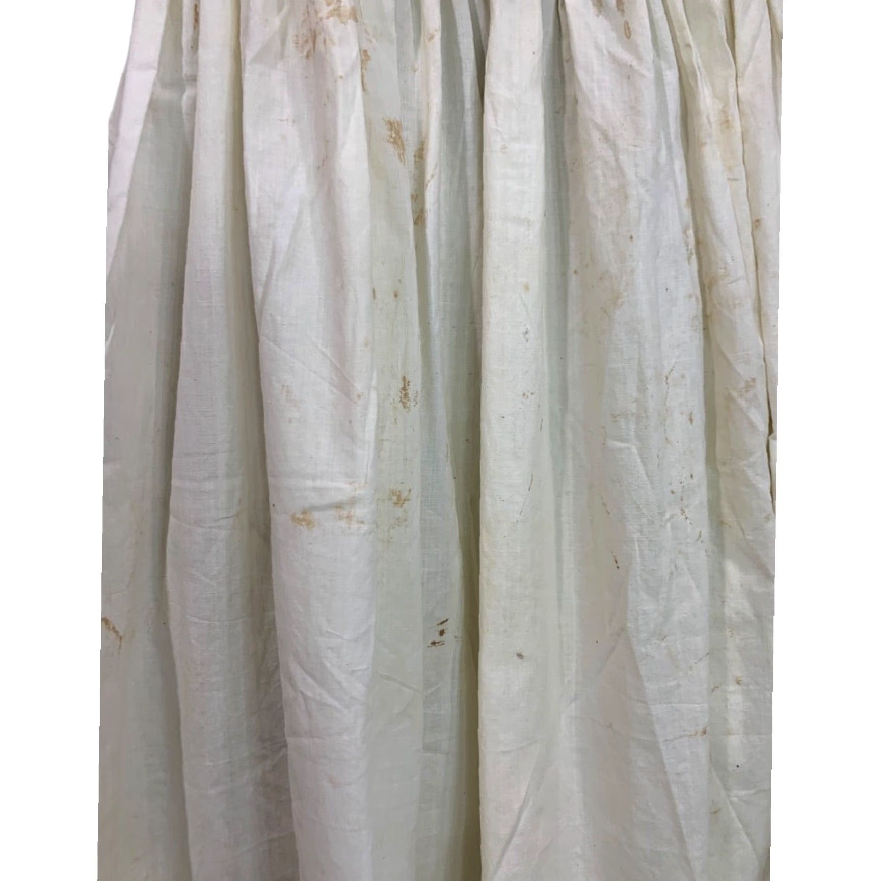 Vintage VINTAGE Victorian Girls Gown Eyelet Embroidery Lace Trim 1800s White Dress Girls Size ONE SIZE - 4 Thumbnail