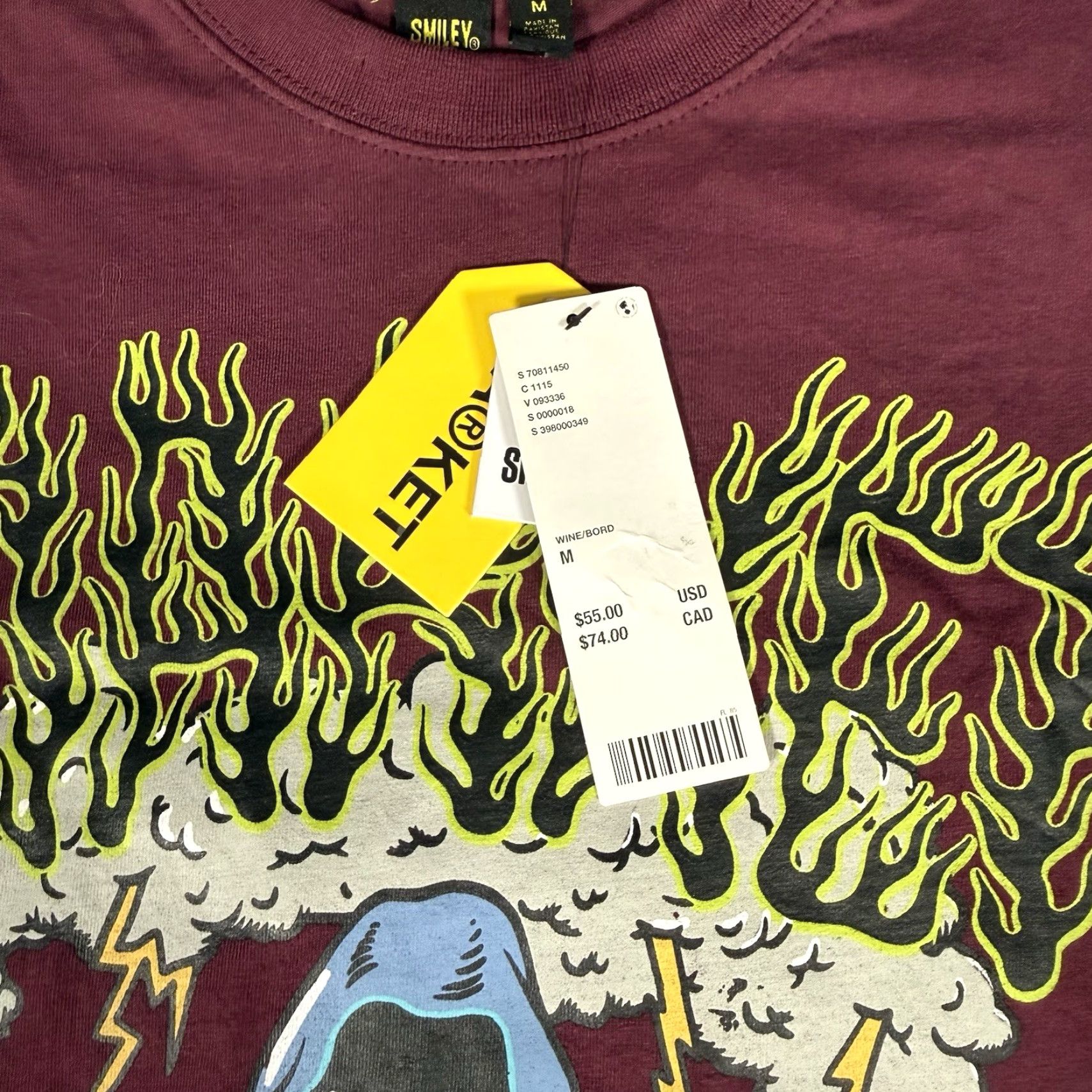 Market Market T Shirt Mens Medium Long Sleeve Graphic Print Burgundy New Size US M / EU 48-50 / 2 - 3 Thumbnail