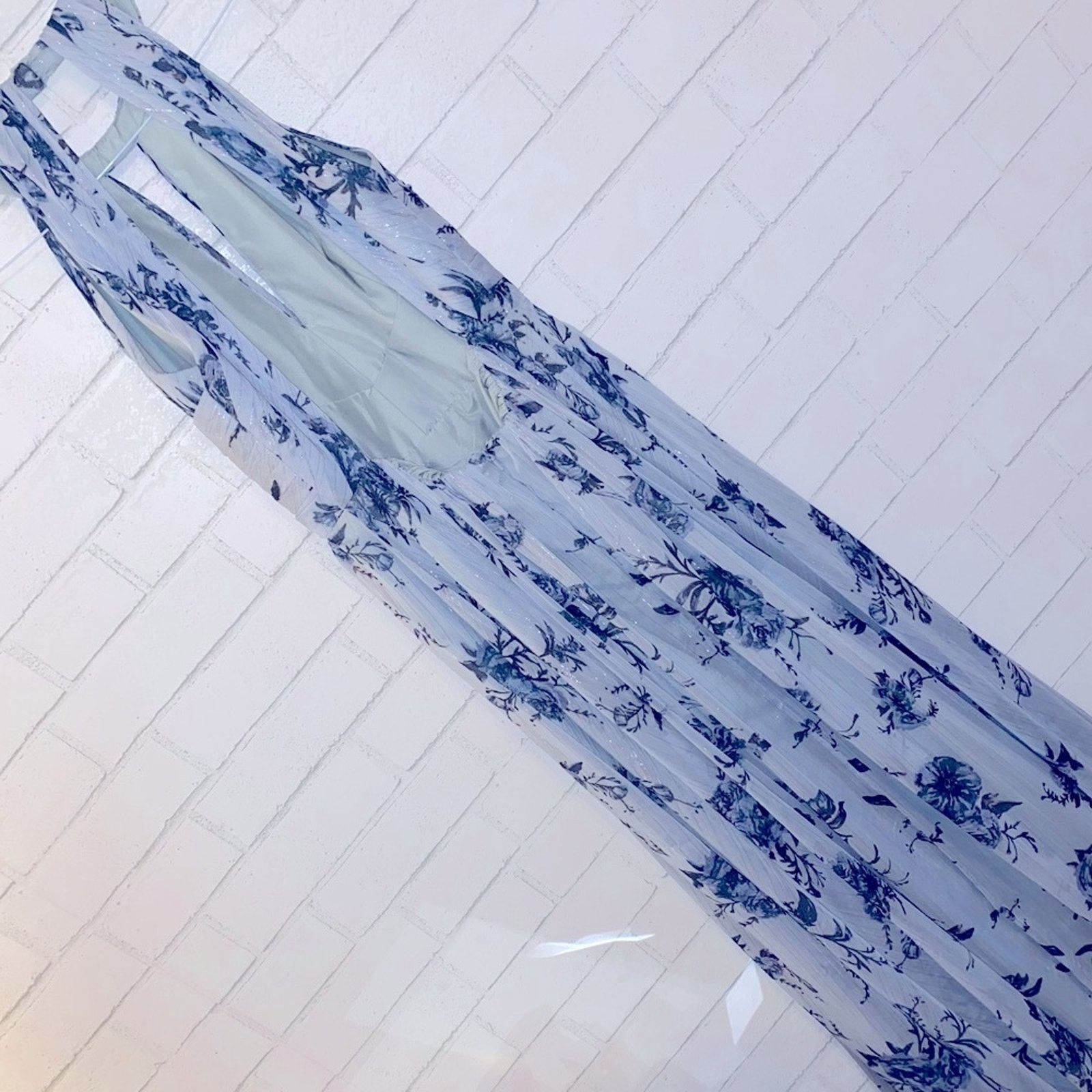 Marchesa Marchesa Notte $395 Carrara Blue Bridesmaid Floral Gown 6 Size M / US 6-8 / IT 42-44 - 13 Thumbnail