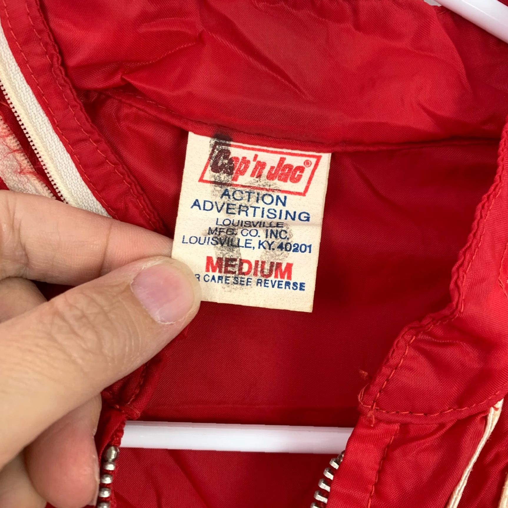 Vintage VINTAGE Cap'n Jac Red White Lifeguard Nylon Jacket Cap'n Jac Medium Mens Size US M / EU 48-50 / 2 - 4 Thumbnail