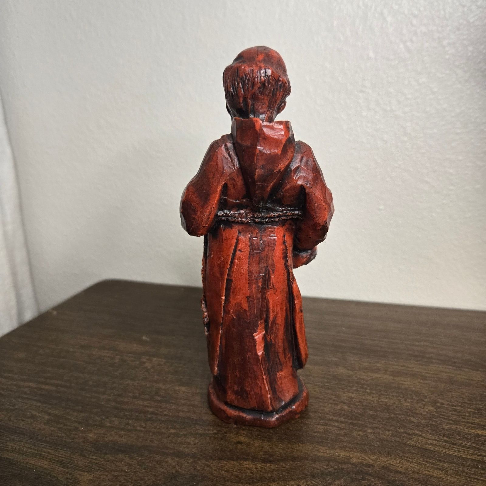 Vintage Vintage Hand-Carved Monk Folk Art Figurine - Red Patinated Size ONE SIZE - 7 Thumbnail