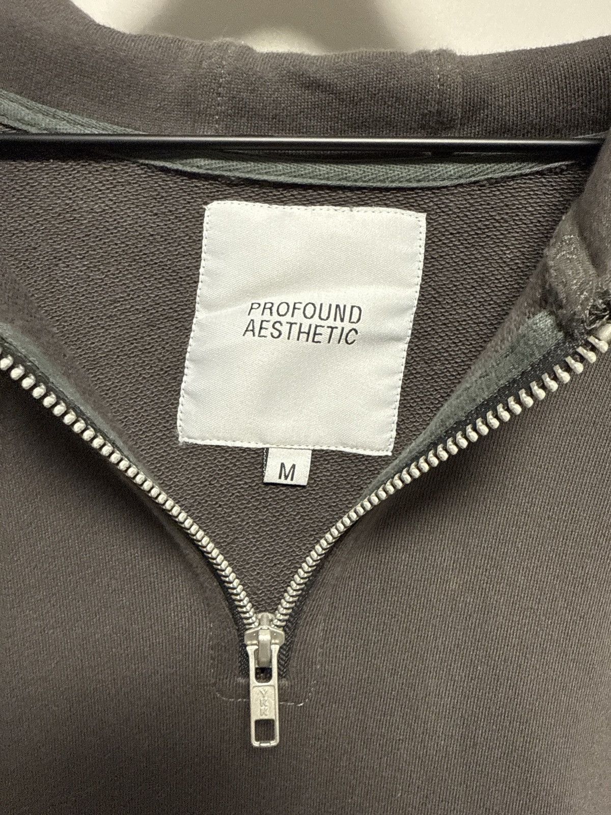 Profound Aesthetic Profound Aesthetic Front Zip Four-Tab Hoodie in Charcoal Size US M / EU 48-50 / 2 - 3 Thumbnail