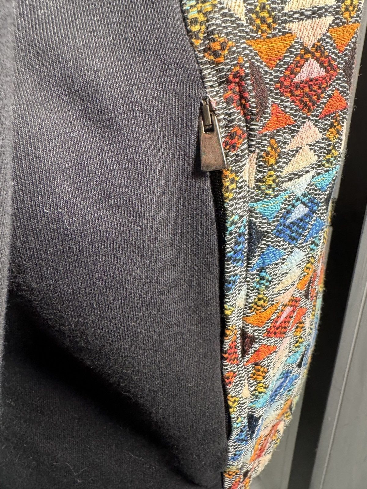 ato ATO Berlin Black 2 Front Zips Tribal Knit Sweatshirt Jacket Size XL / US 12-14 / IT 48-50 - 6 Thumbnail