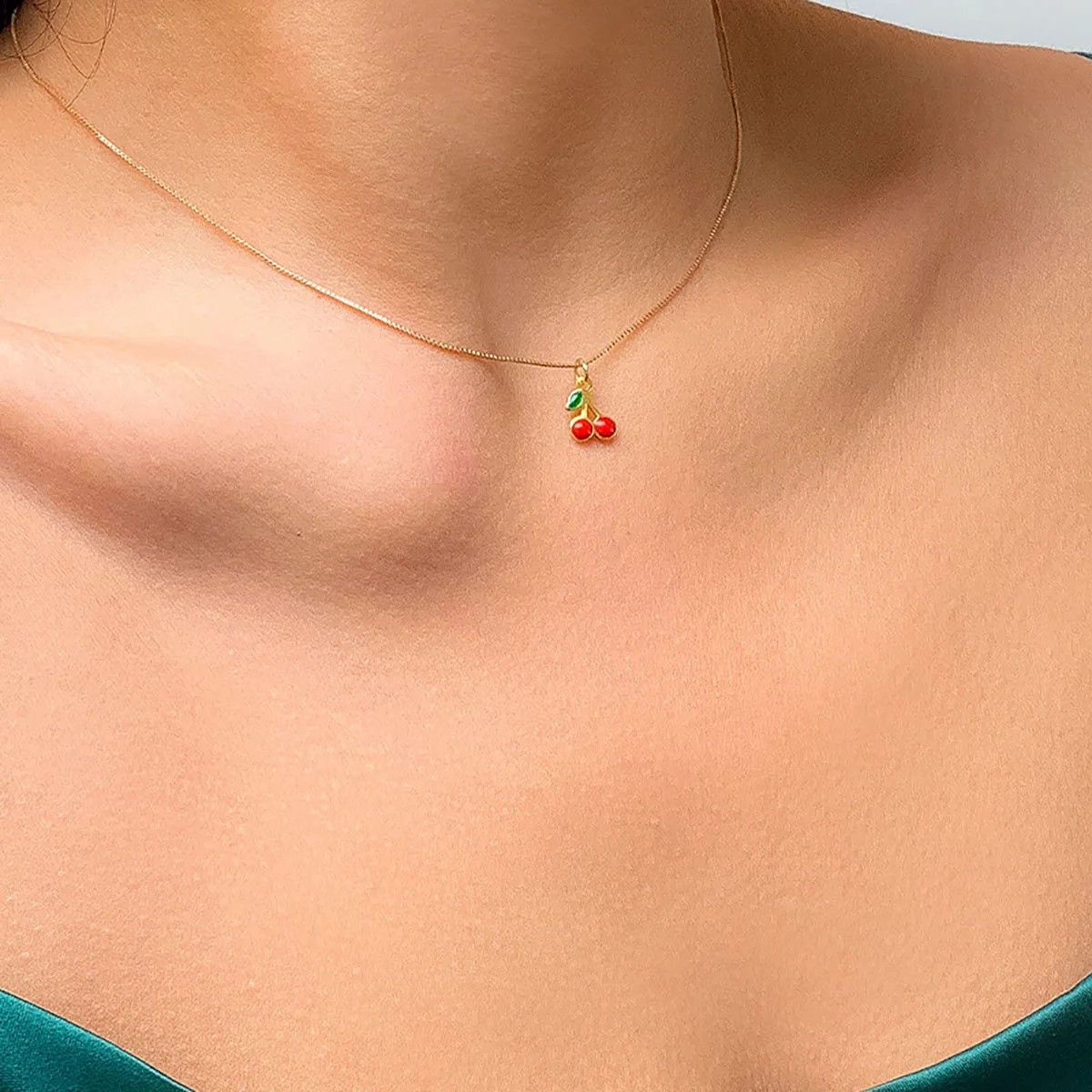 Japanese Brand × Vintage Cherry Pendant Romantic Necklace Size ONE SIZE - 3 Thumbnail