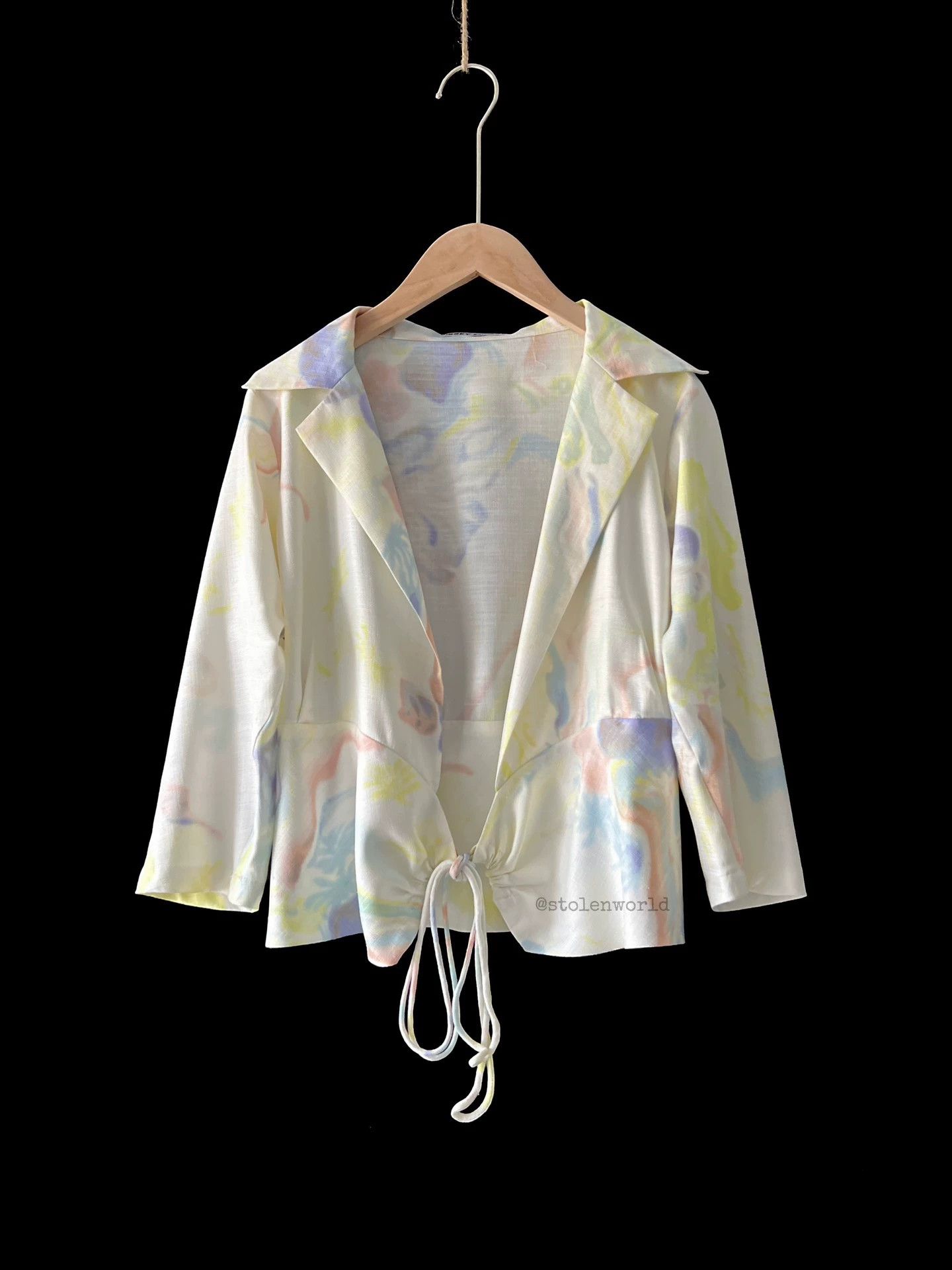 Issey Miyake Issey Miyake 2006 SS Bamboo Painted Drawstring Top Size XS / US 0-2 / IT 36-38 - 5 Thumbnail