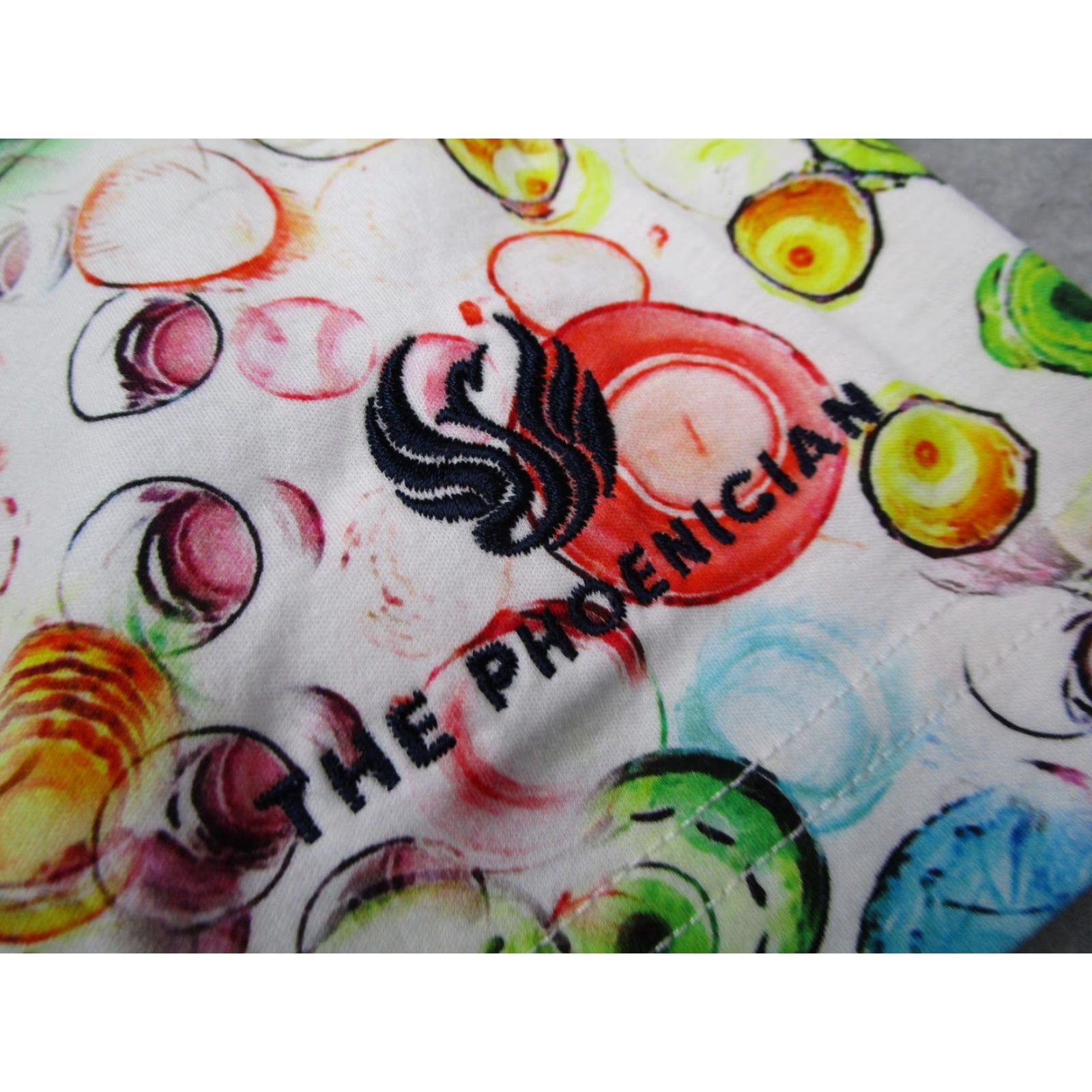 BUGATCHI Bugatchi Polo Shirt Mens L White Multicolor Abstract Print The Phoenician Golf Short Sleeve Embroidered Circle Graphic Print Size US L / EU 52-54 / 3 - 4 Thumbnail