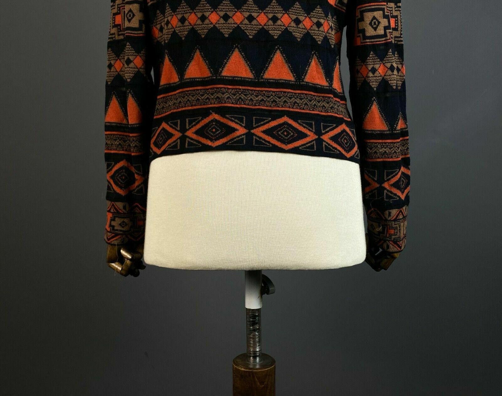 Designer Marc Cain Black Red Geometric Aztec Sweater Size 4 Size S / US 4 / IT 40 - 6 Thumbnail