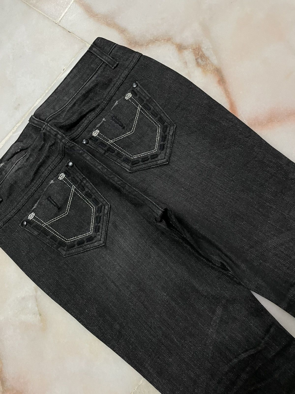 Vintage 💥Flared💥Japanese Mudwash Bell Bottom Classic Bootcut Black Size 26" / US 2 / IT 38 - 11 Thumbnail