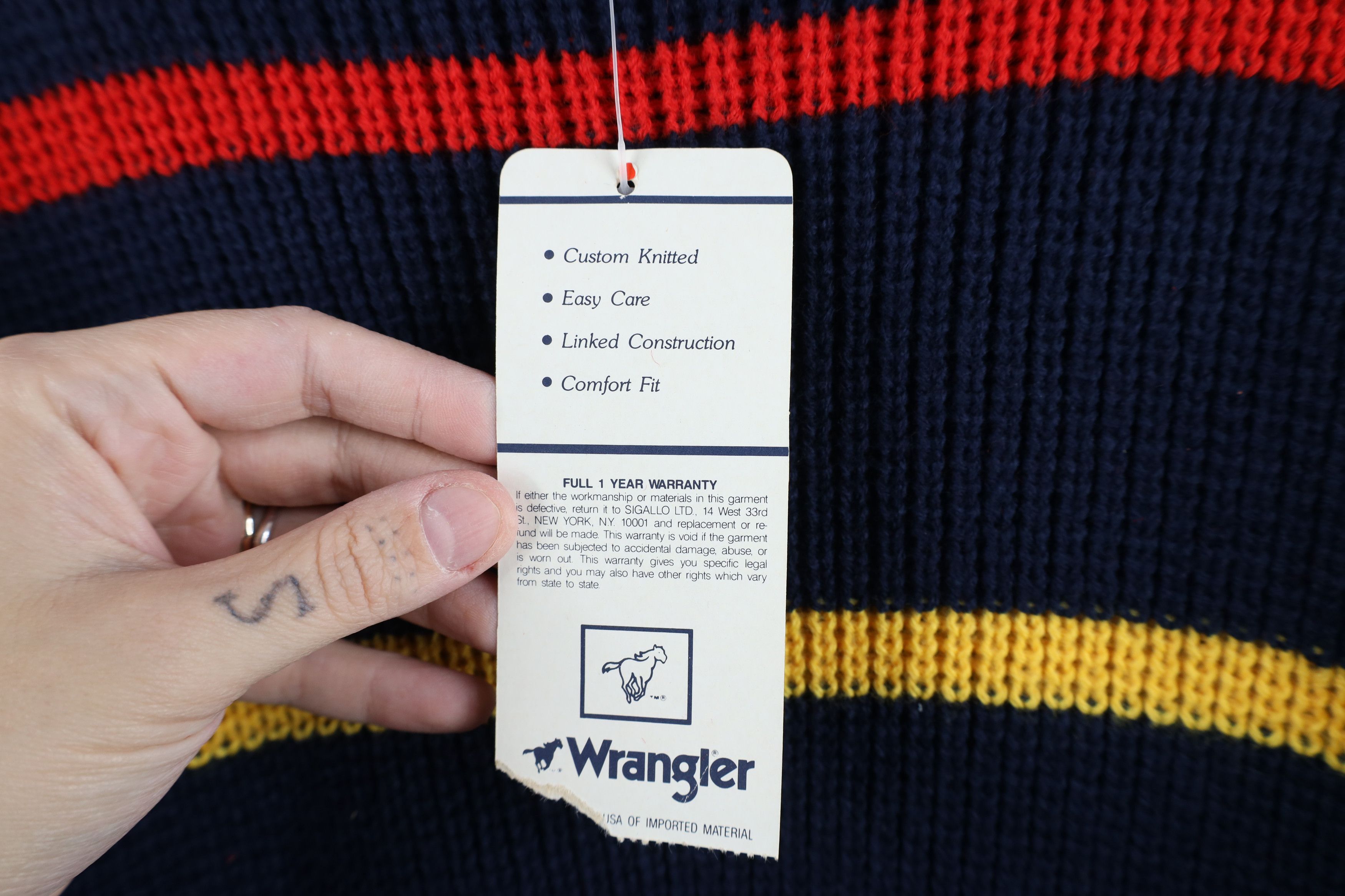 Wrangler Deadstock Vintage 70s 80s Wrangler Knit Crewneck Sweater Size US S / EU 44-46 / 1 - 4 Thumbnail
