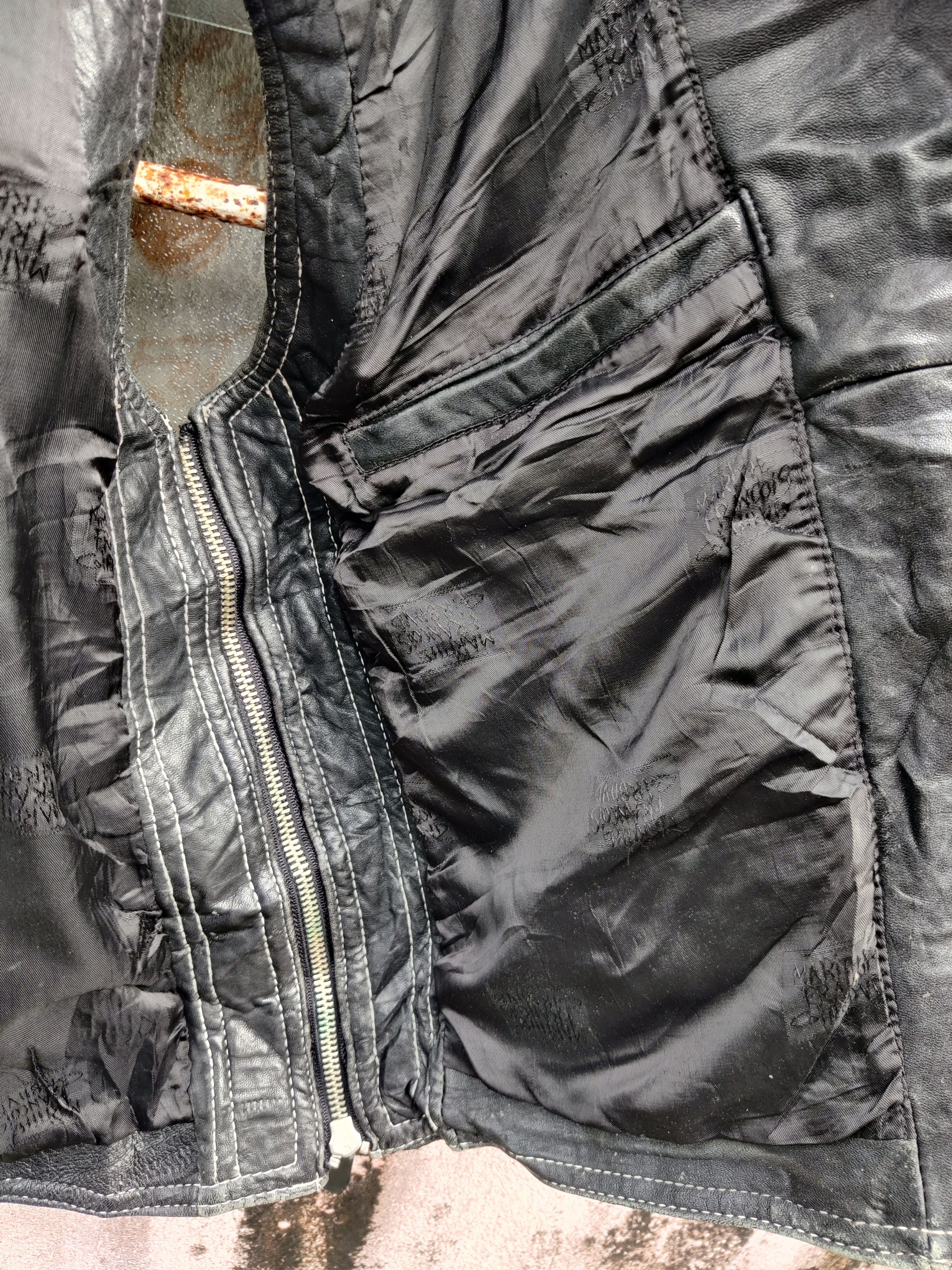 Marithe + Francois Girbaud Vintage Marithe Francois Girboud Half Leather Motorbike Vest Size US M / EU 48-50 / 2 - 7 Thumbnail