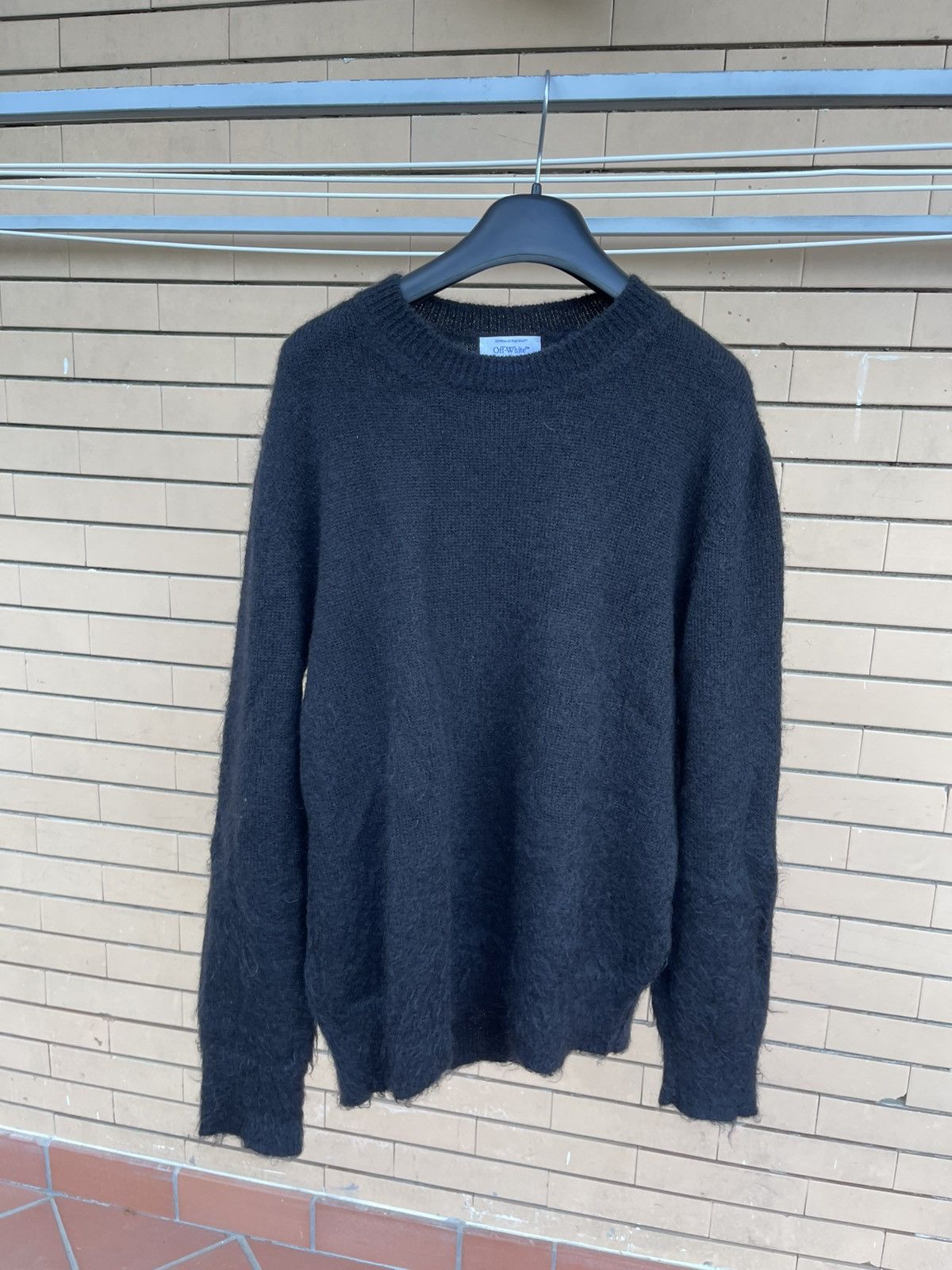 Maglione nero in mohair Off-White originale