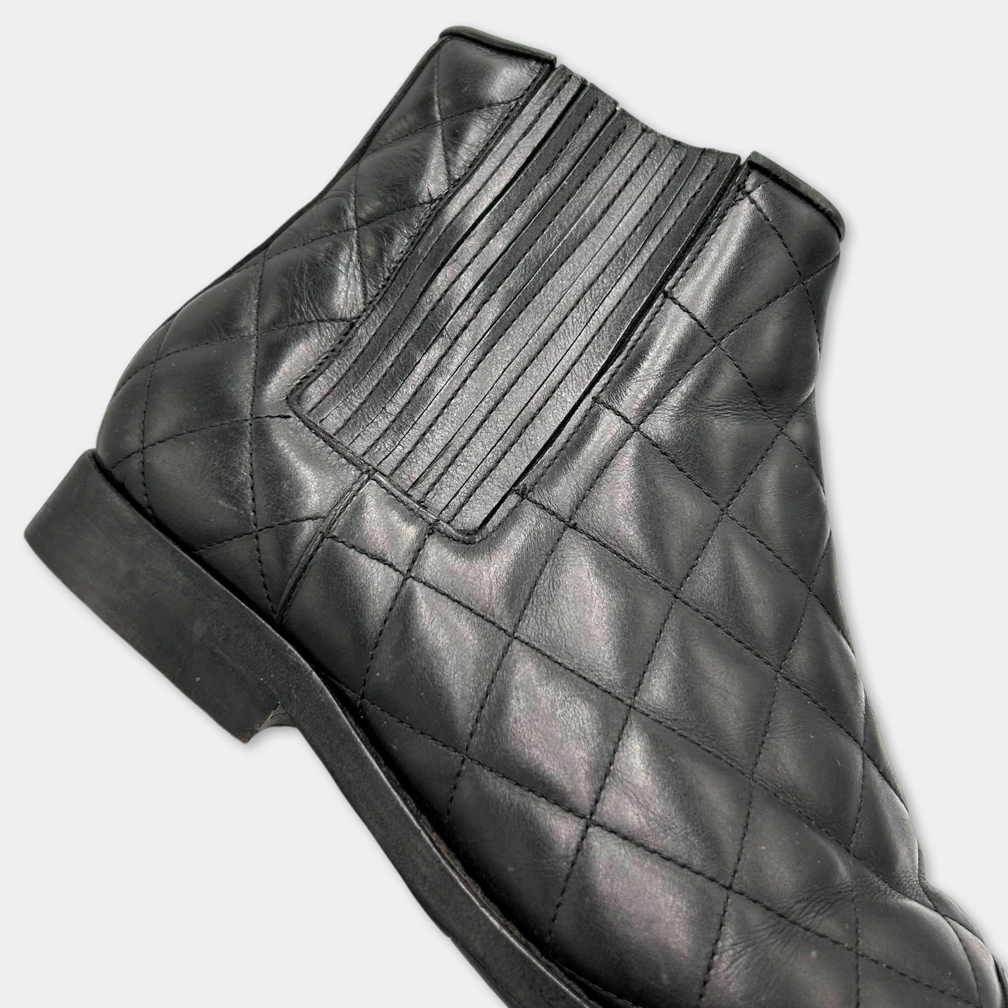 Balmain Balmain Quilted Leather Gold Toe-Cap Chelsea Boots Size US 9 / EU 42 - 9 Thumbnail