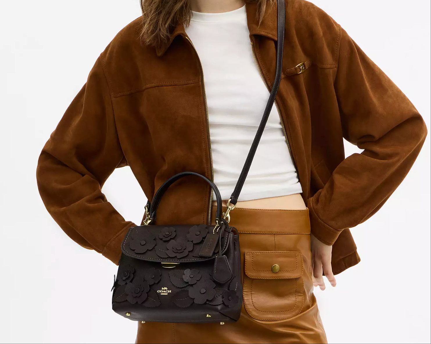 Coach NWT Coach Emory Top Handle Bag With Floral Applique CDY44 Size ONE SIZE - 9 Thumbnail
