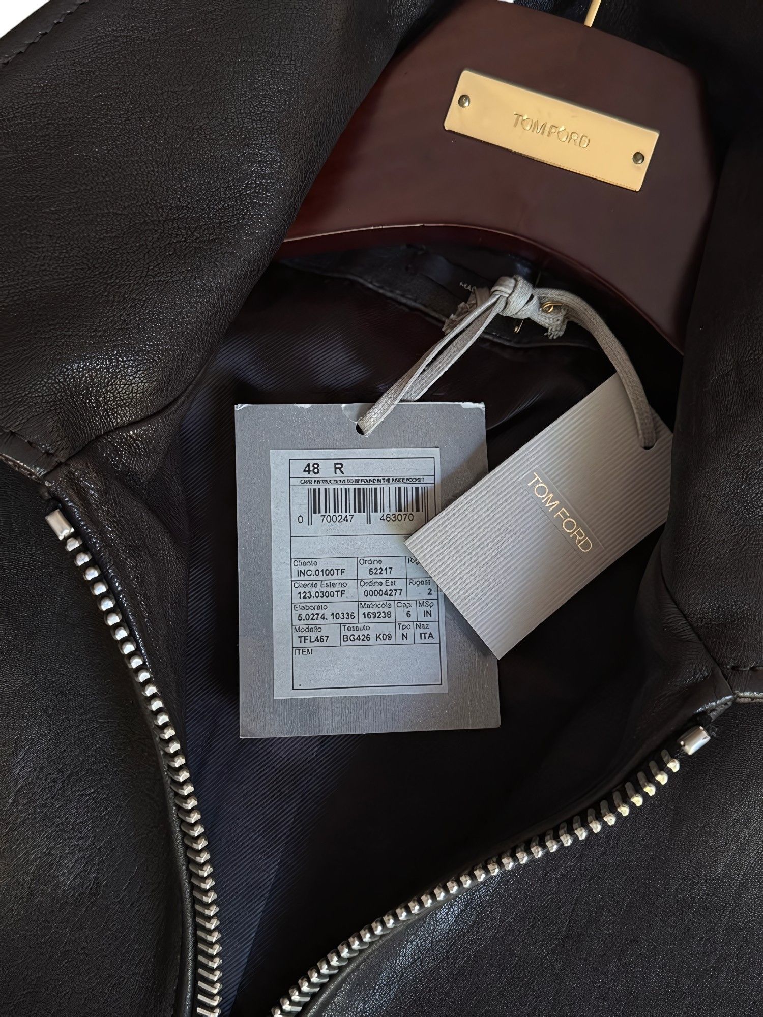 Tom Ford CALFSKIN LEATHER BIKER JACKET Size US M / EU 48-50 / 2 - 6 Thumbnail