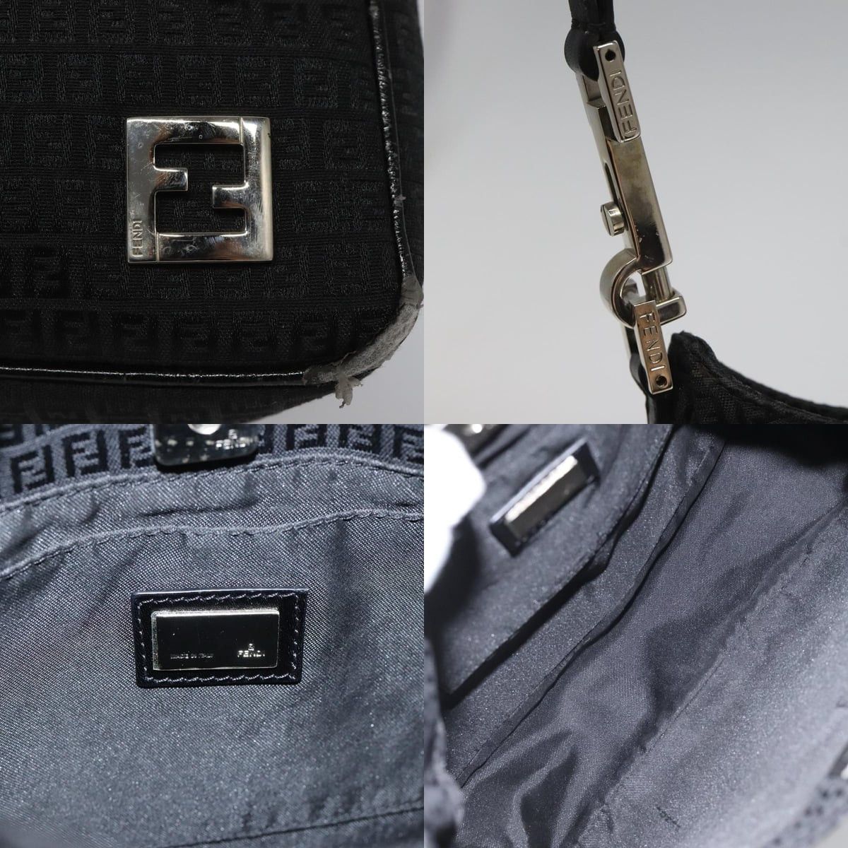 Fendi FENDI Zucchino Canvas Shoulder Bag Black Size ONE SIZE - 11 Thumbnail