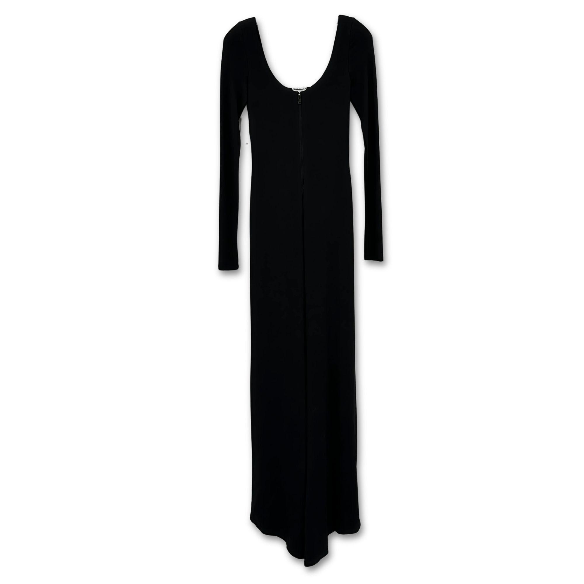 Alice + Olivia Alice + Olivia Kalena Crystal Cutout Black Jersey Maxi Dress Size XS / US 0-2 / IT 36-38 - 4 Thumbnail