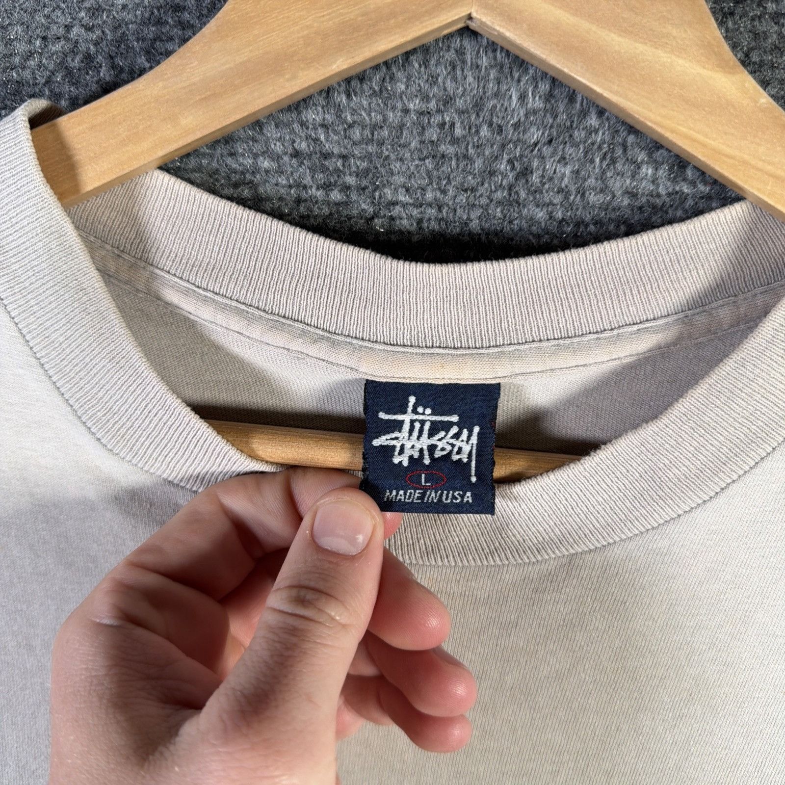 Stussy Vintage Stussy Shirt Mens Large Gray 90s Skate Surf Army Size US L / EU 52-54 / 3 - 4 Thumbnail