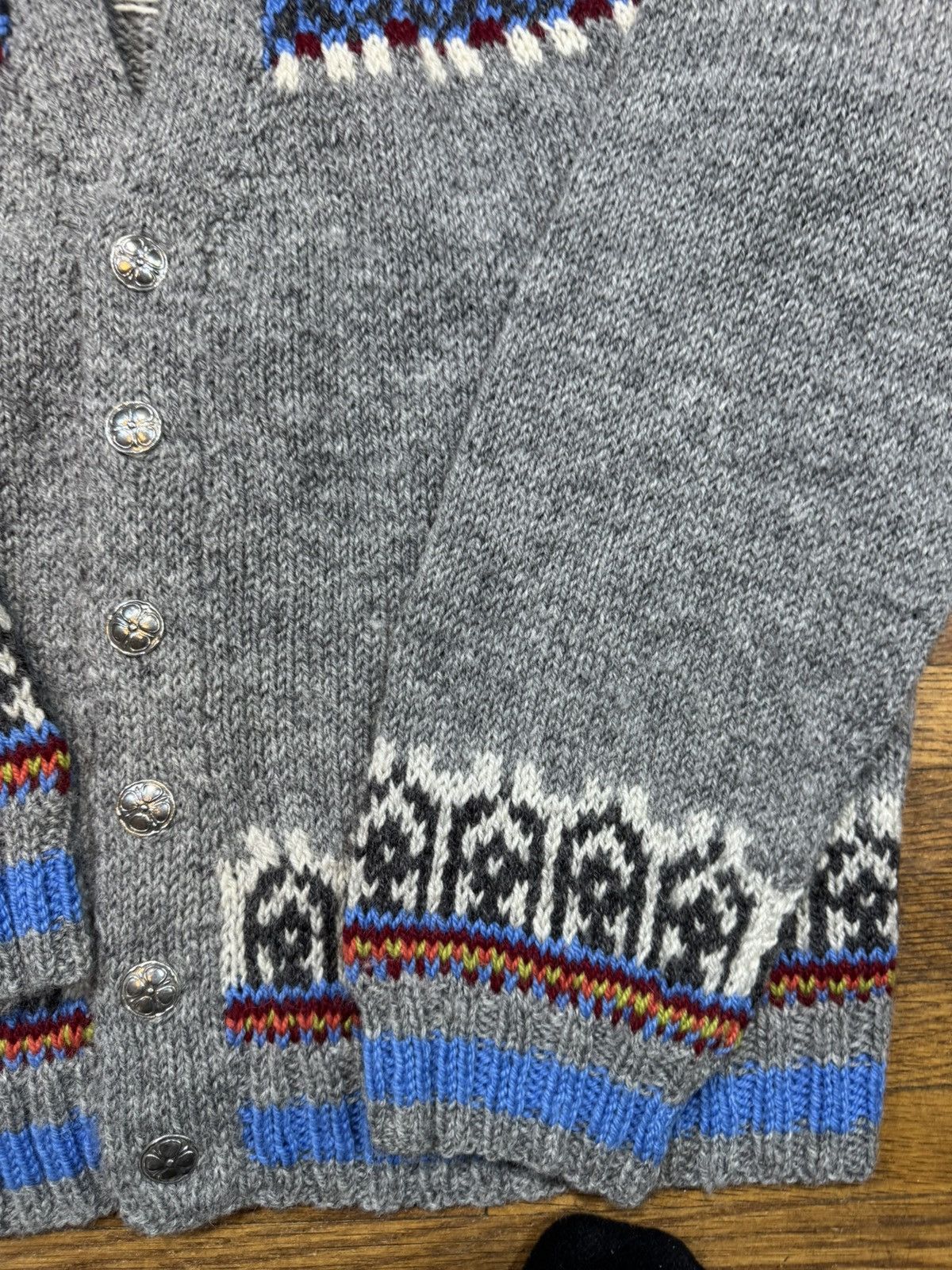 Vintage Vintage Hand Knit Cardigan Sweater Size L / US 10 / IT 46 - 4 Thumbnail