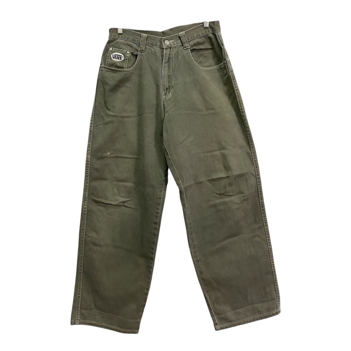 Vans Vans Vintage 90s Baggy Loose Fit Denim Jeans Olive Green Size US 31 - 1 Thumbnail