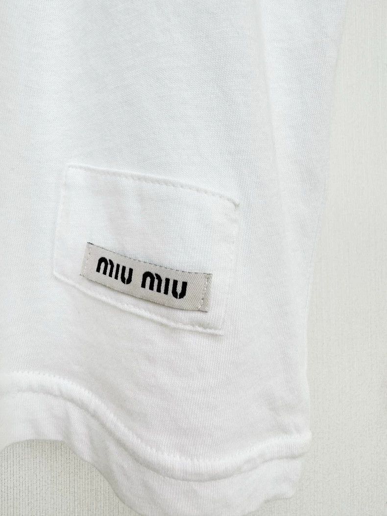 Prada Miumiu Short Sleeve Top with Embellishments -2505 Size S / US 4 / IT 40 - 3 Thumbnail