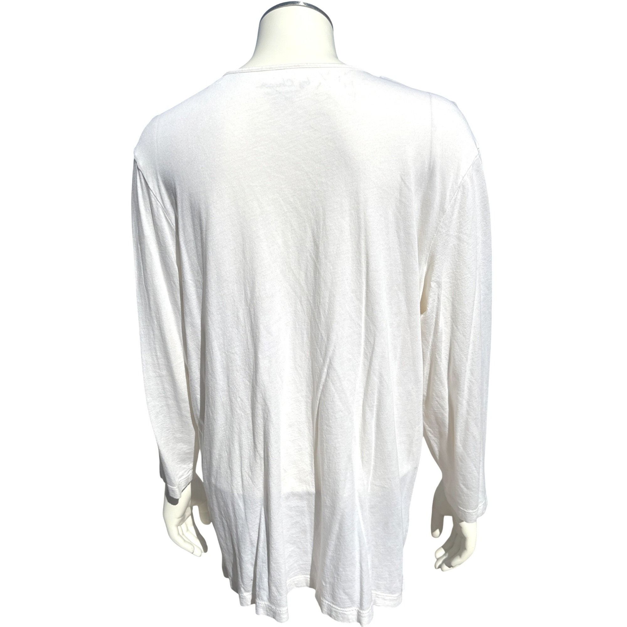 Chicos Chicos Long Sleeve Ruffled Henley Beige Button Front Blouse Size XL / US 12-14 / IT 48-50 - 3 Thumbnail