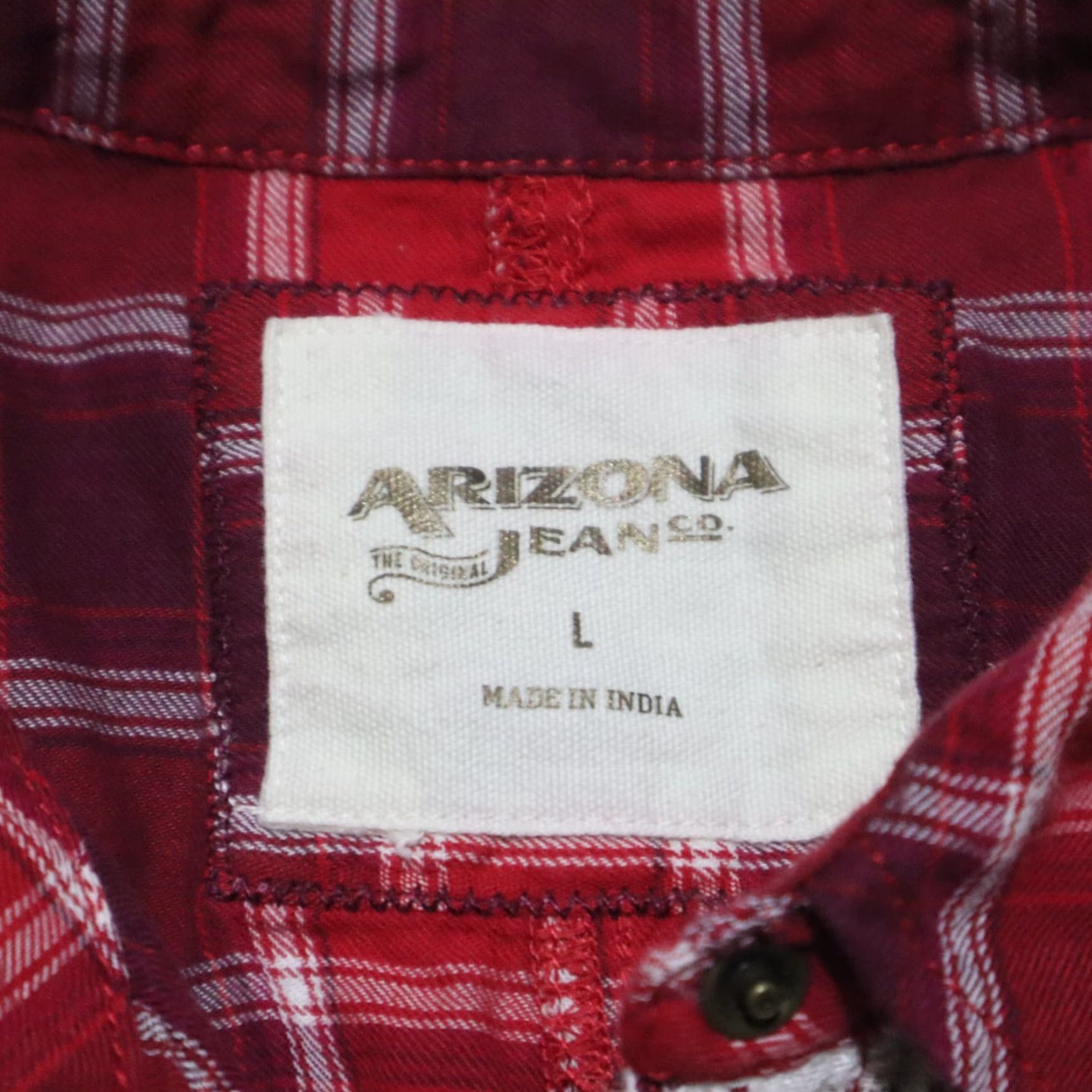 Vintage Arizona Jeans Shirt Women's L Red Plaid Button-Up Long Sleeve Casual Top Size L / US 10 / IT 46 - 3 Thumbnail