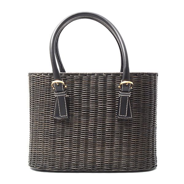 Salvatore Ferragamo Salvatore Ferragamo Salvatore Ferragamo Straw Gancini Handbag Black Natural Material Handbag 71309 in Great Condition Size ONE SIZE - 1 Thumbnail