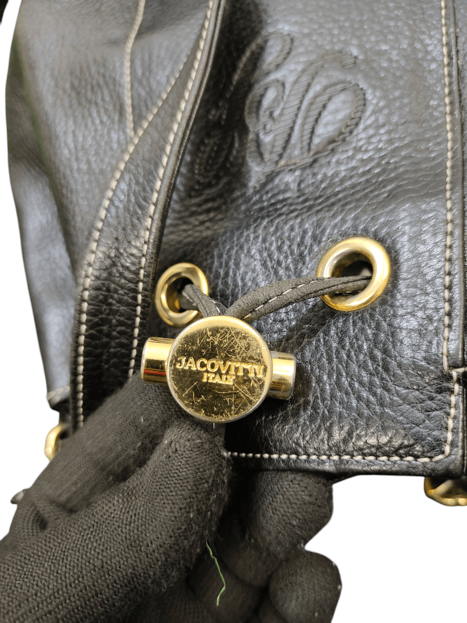 Leather Vintage Jacovitti Italy Patina Full Leather Bucket Bag Size ONE SIZE - 7 Thumbnail