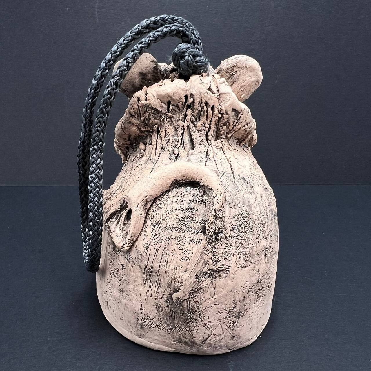Vintage Handmade Ceramic Statue Lion Bell Leo Zodiac Sign Pottery Size ONE SIZE - 2 Thumbnail