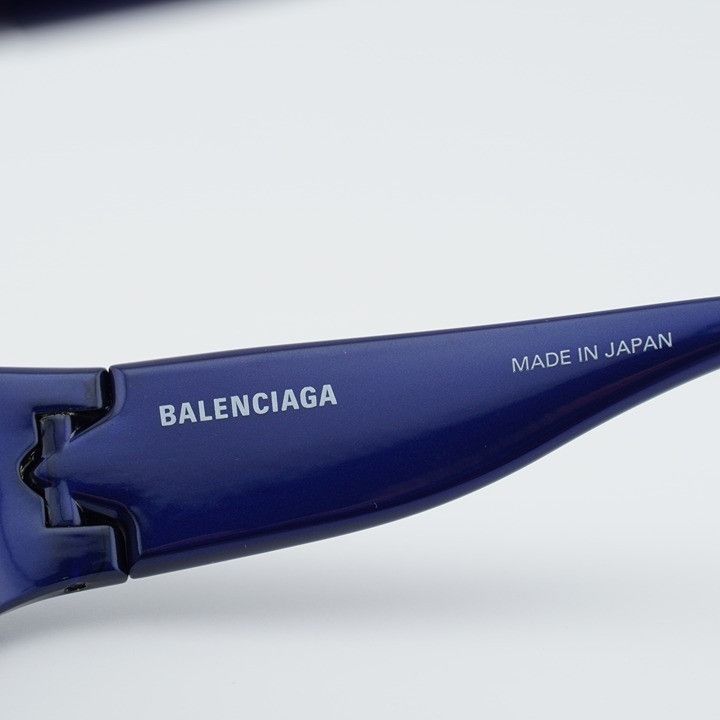 Balenciaga Balenciaga BB0157S 009 Sport Sunglasses Blue Geometric Frame Size ONE SIZE - 5 Thumbnail