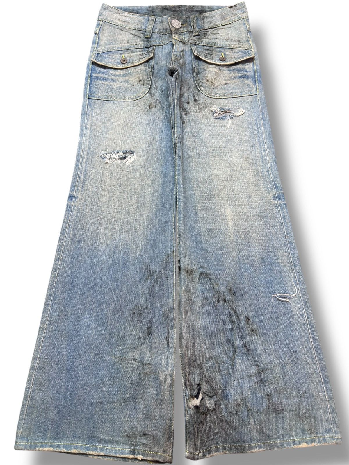 Hysteric Glamour Vintage Cocolulu Flare Bootcut Ripped Bush Pants Style Denim Size US 30 / EU 46 - 1 Thumbnail