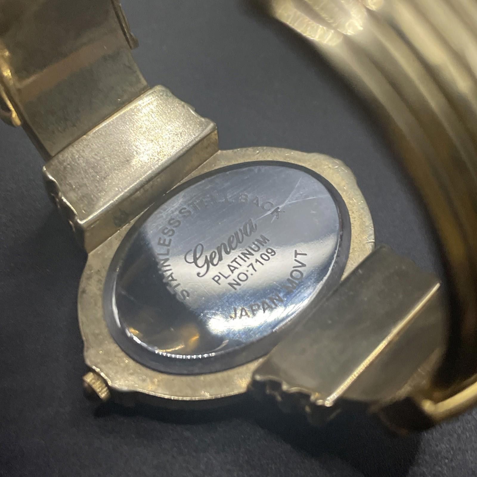 Geneva Vtg Geneva Platinum Cuff Bracelet Watch New Battery Size ONE SIZE - 6 Thumbnail