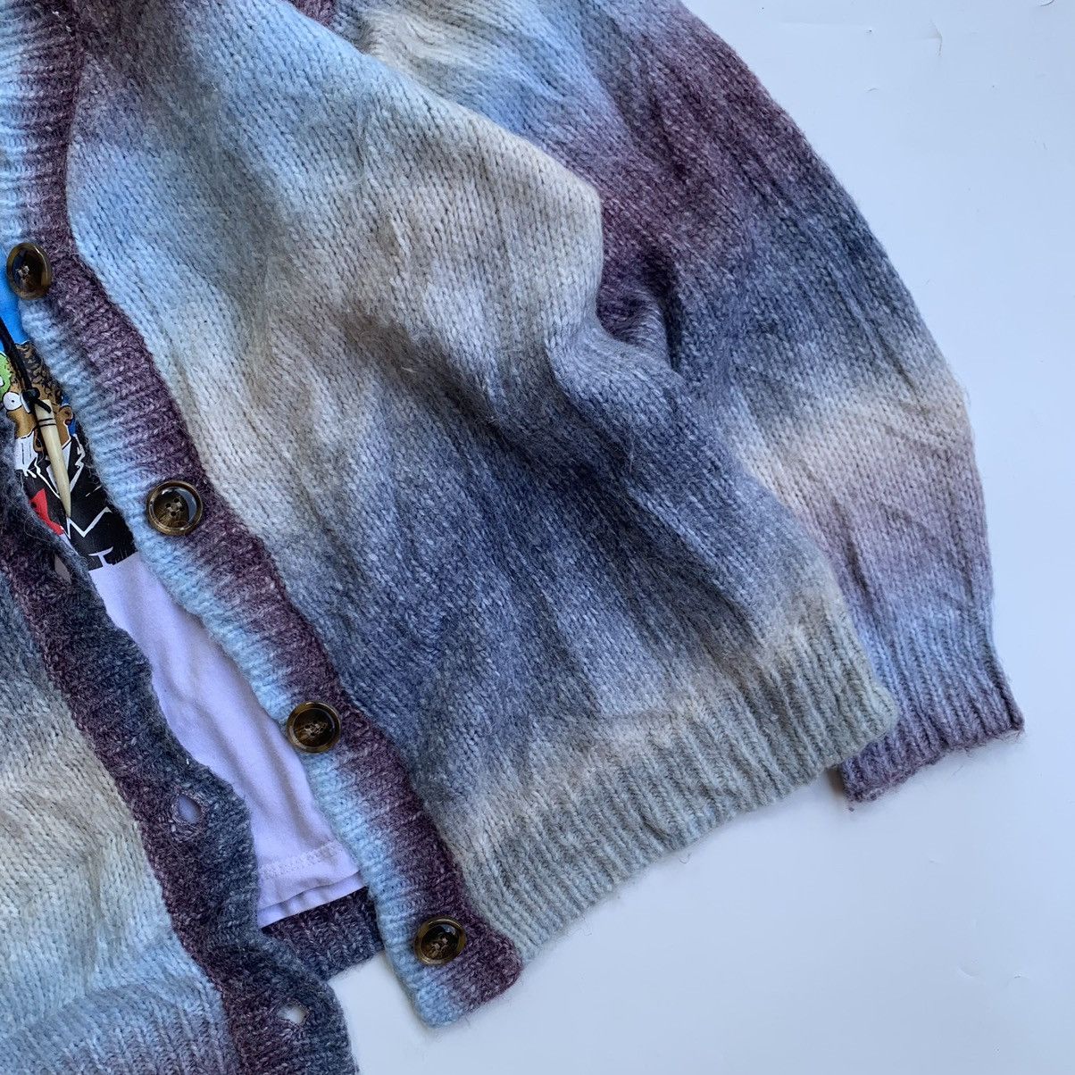 Designer Knitwear cardigan vintage striped mohair wool by Sureve Size US XXL / EU 58 / 5 - 2 Thumbnail