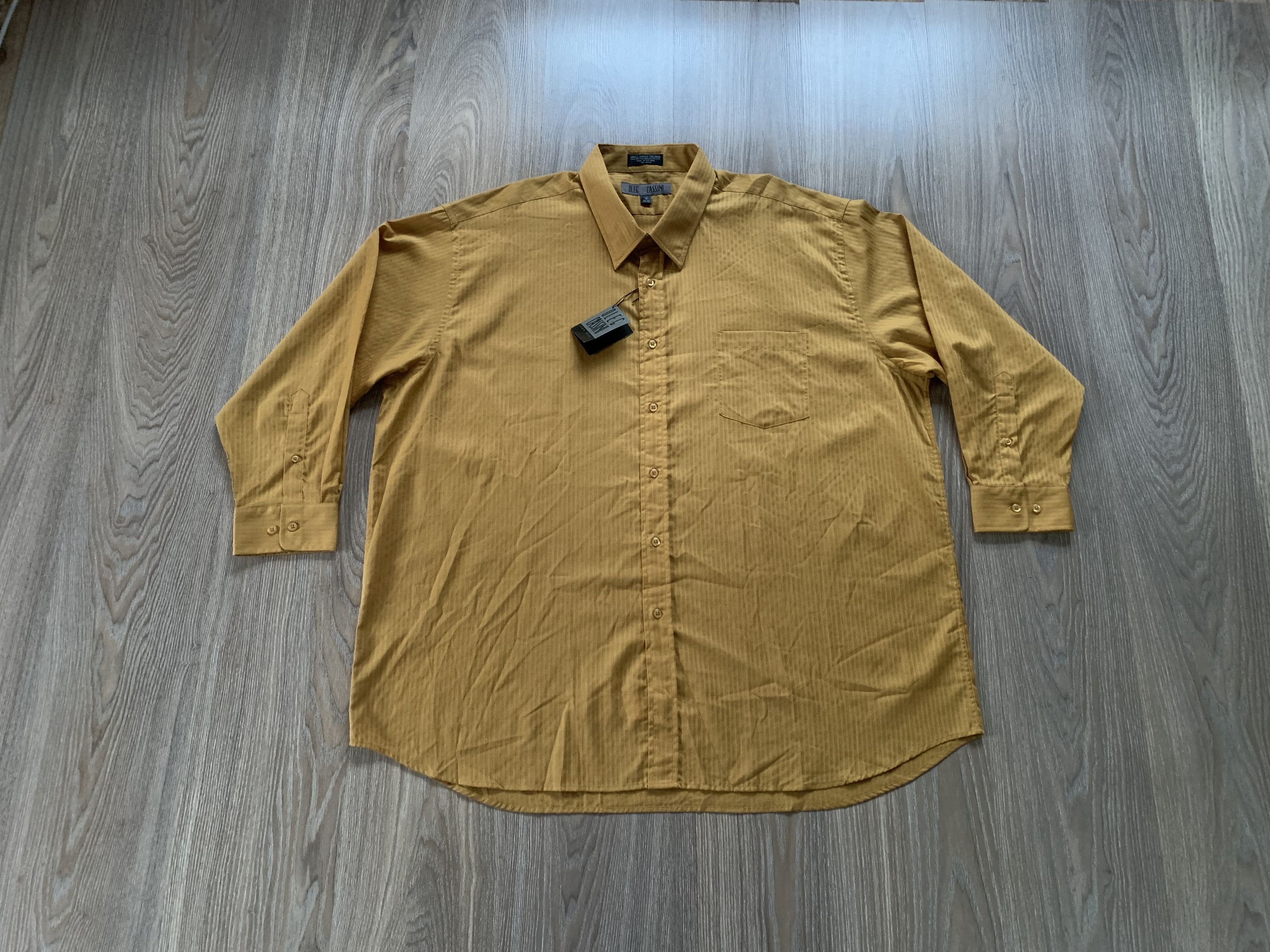 Oleg Cassini Oleg Cassini Mustard Textured Dress Shirt Size US XXL / EU 58 / 5 - 1 Thumbnail