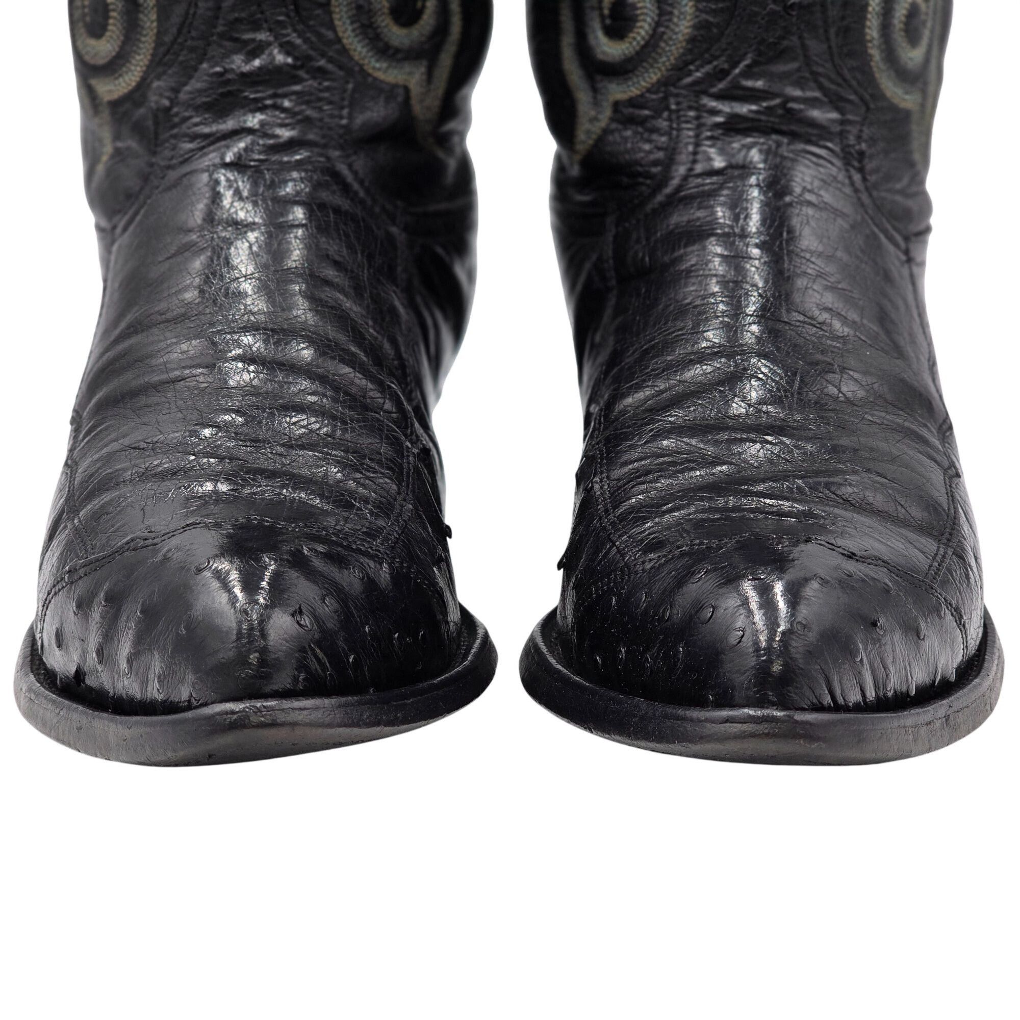 Tony Lama Vintage Tony Lama Men 9D Black Exotic Ostrich Wingtip Cowboy Size US 9 / EU 42 - 13 Thumbnail