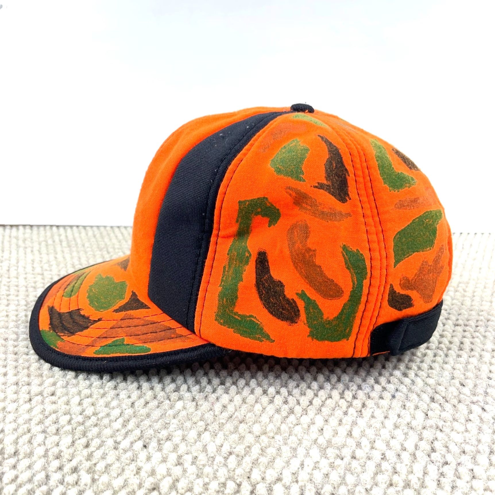 Vintage VINTAGE Blaze Orange Camo Trucker Hat Cap Strap back Insulated 90s Y2K Hunting Size 44L - 6 Thumbnail