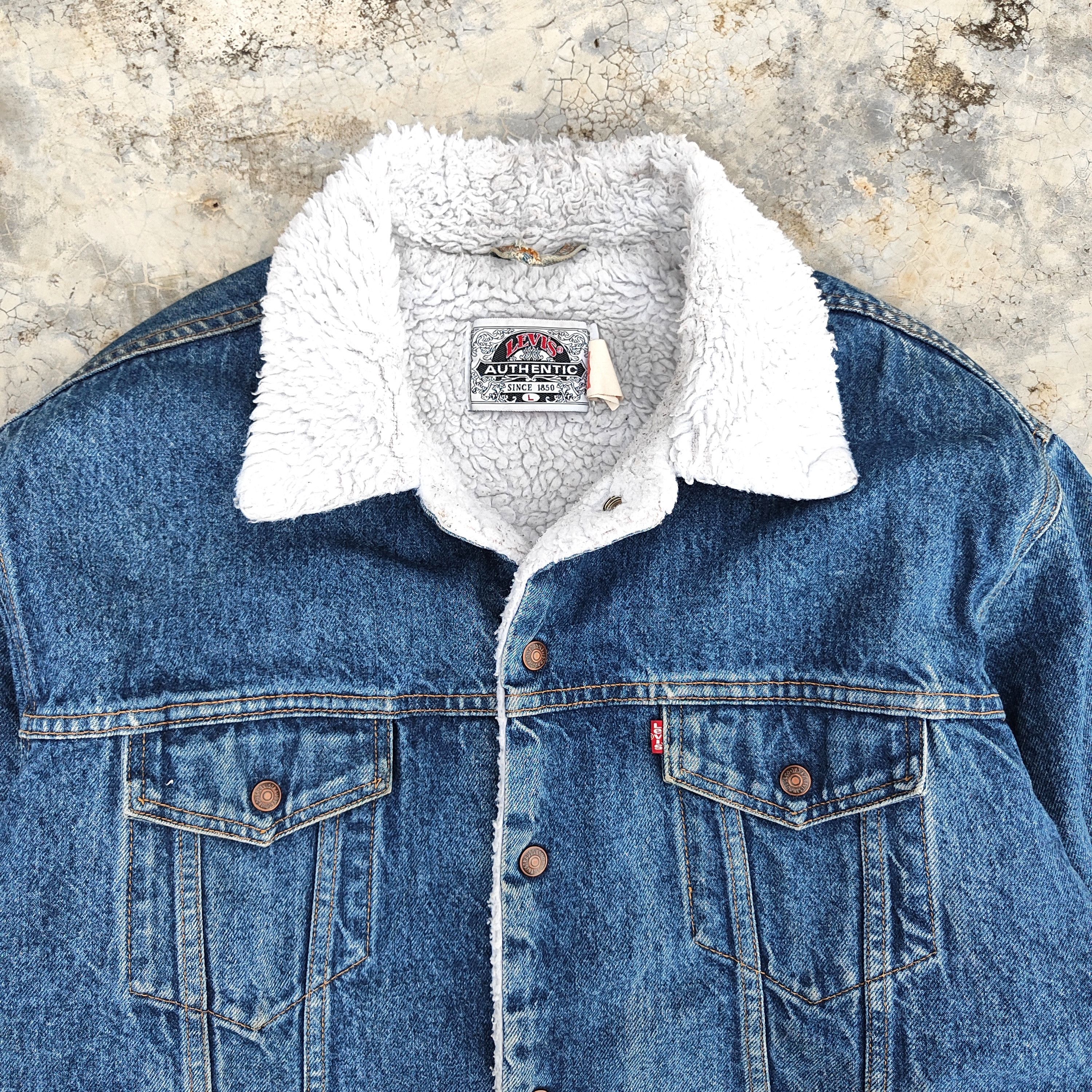 Levi's Vintage 90's Levis Sherpa Denim Jacket Size US L / EU 52-54 / 3 - 4 Thumbnail