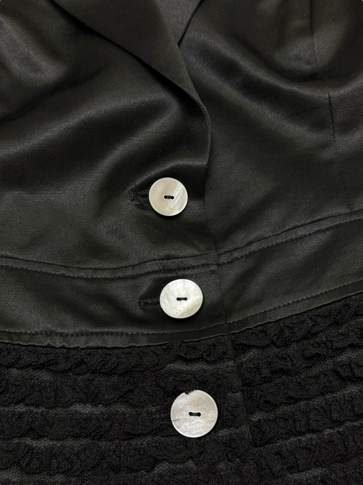 John Galliano 2001 Silk Satin Wool Frill Blazer Size S / US 4 / IT 40 - 6 Thumbnail