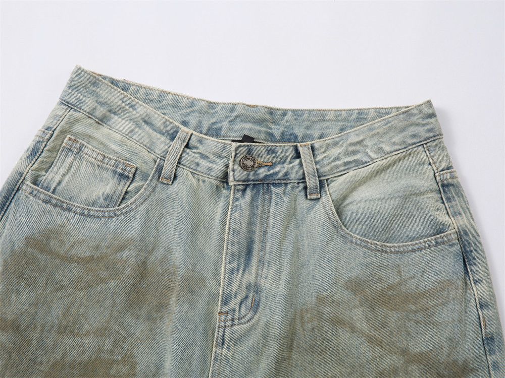 Vintage Men's vintage loose wide-leg washed distressed dirty jeans Size US 32 / EU 48 - 3 Thumbnail