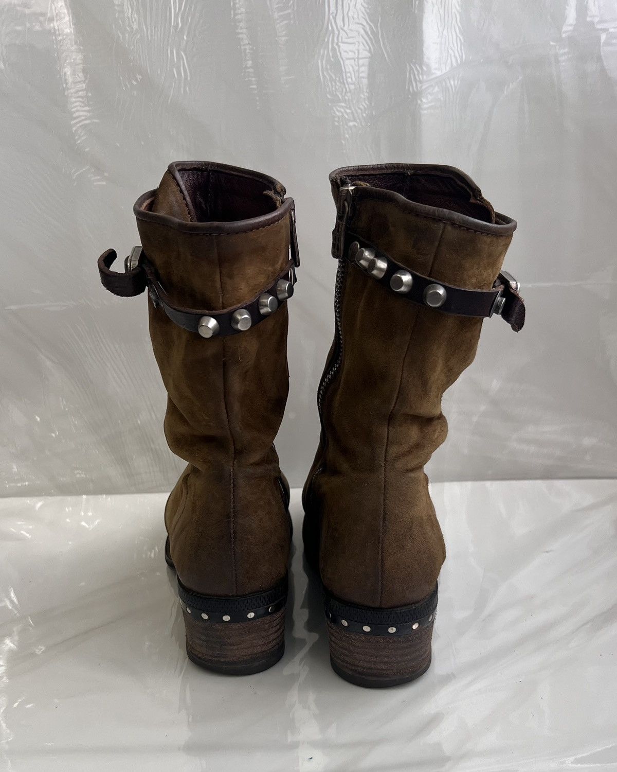 A.S.98 As 98 Airstep Zipper Boho Biker Green distressed boot Size US 8 / IT 38 - 8 Thumbnail