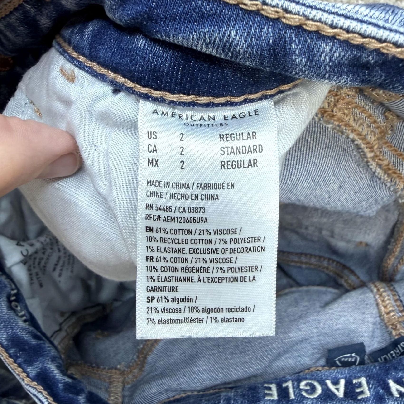 American Eagle Outfitters American Eagle Outfitters Womens 2 High Rise Jegging Jeans Med Wash Distressed Size 26" / US 2 / IT 38 - 6 Thumbnail