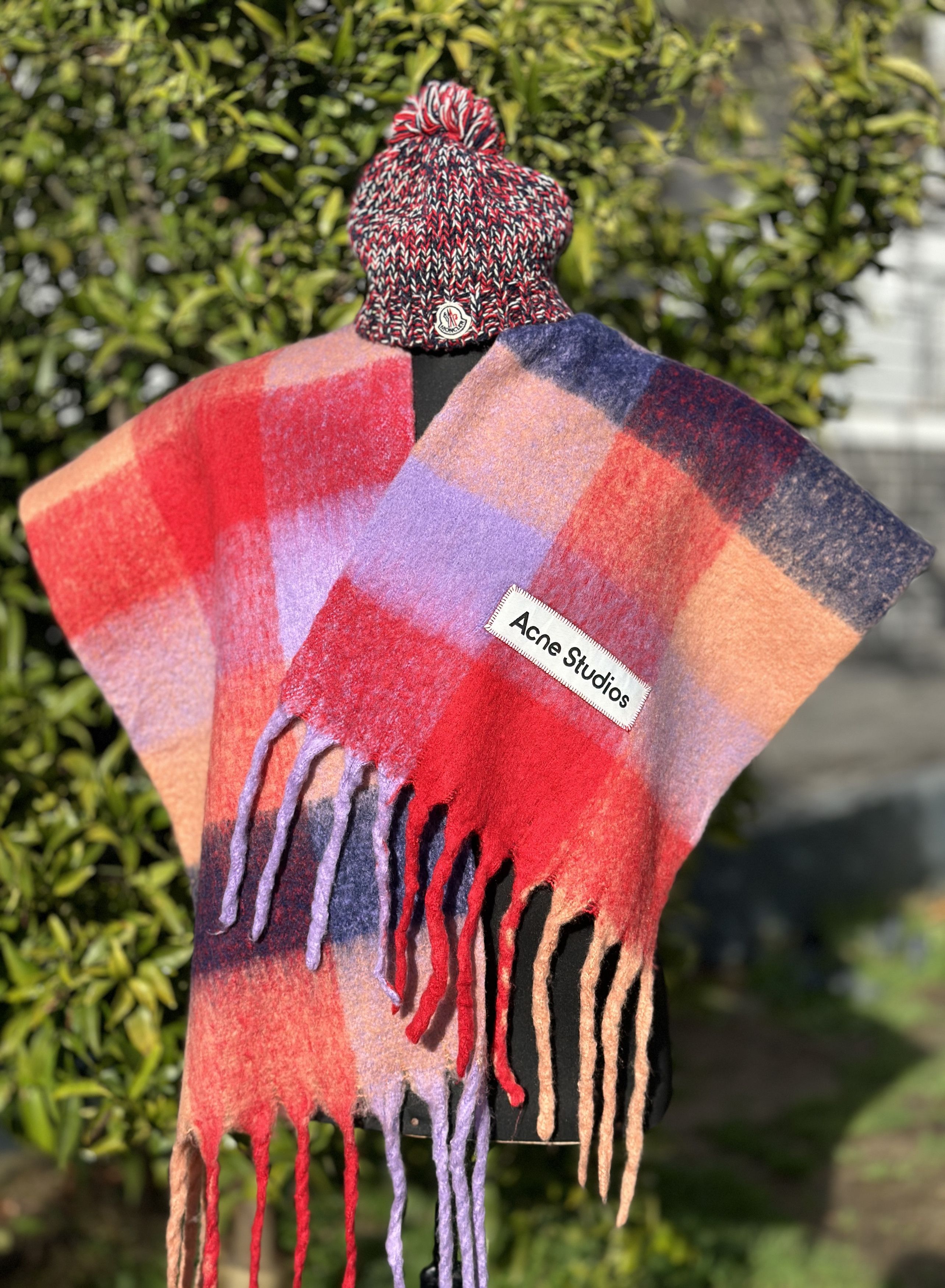 Acne Studios Acne Studios Multicolor Checked Wool Mohair Blend Scarf Red Size ONE SIZE - 9 Thumbnail
