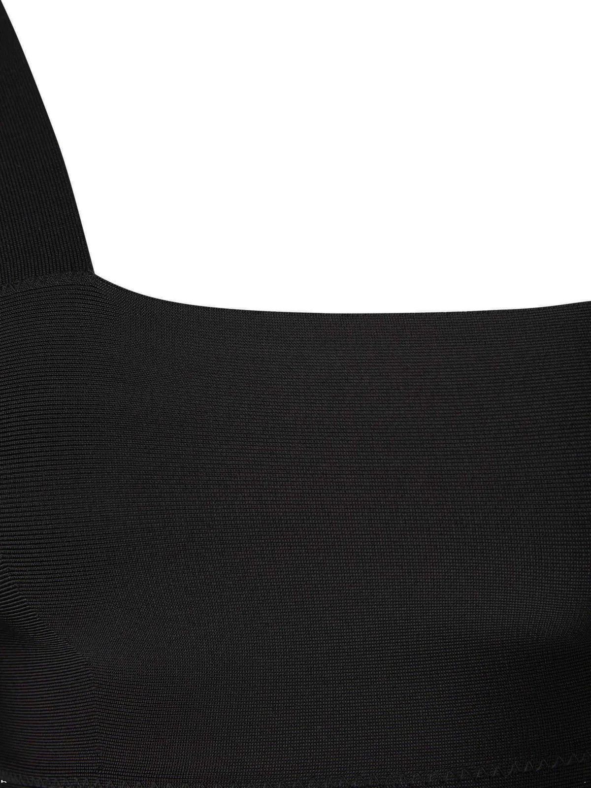 Alexander McQueen o1y0325 One-Shoulder Mini Dress in Black Size M / US 6-8 / IT 42-44 - 3 Thumbnail