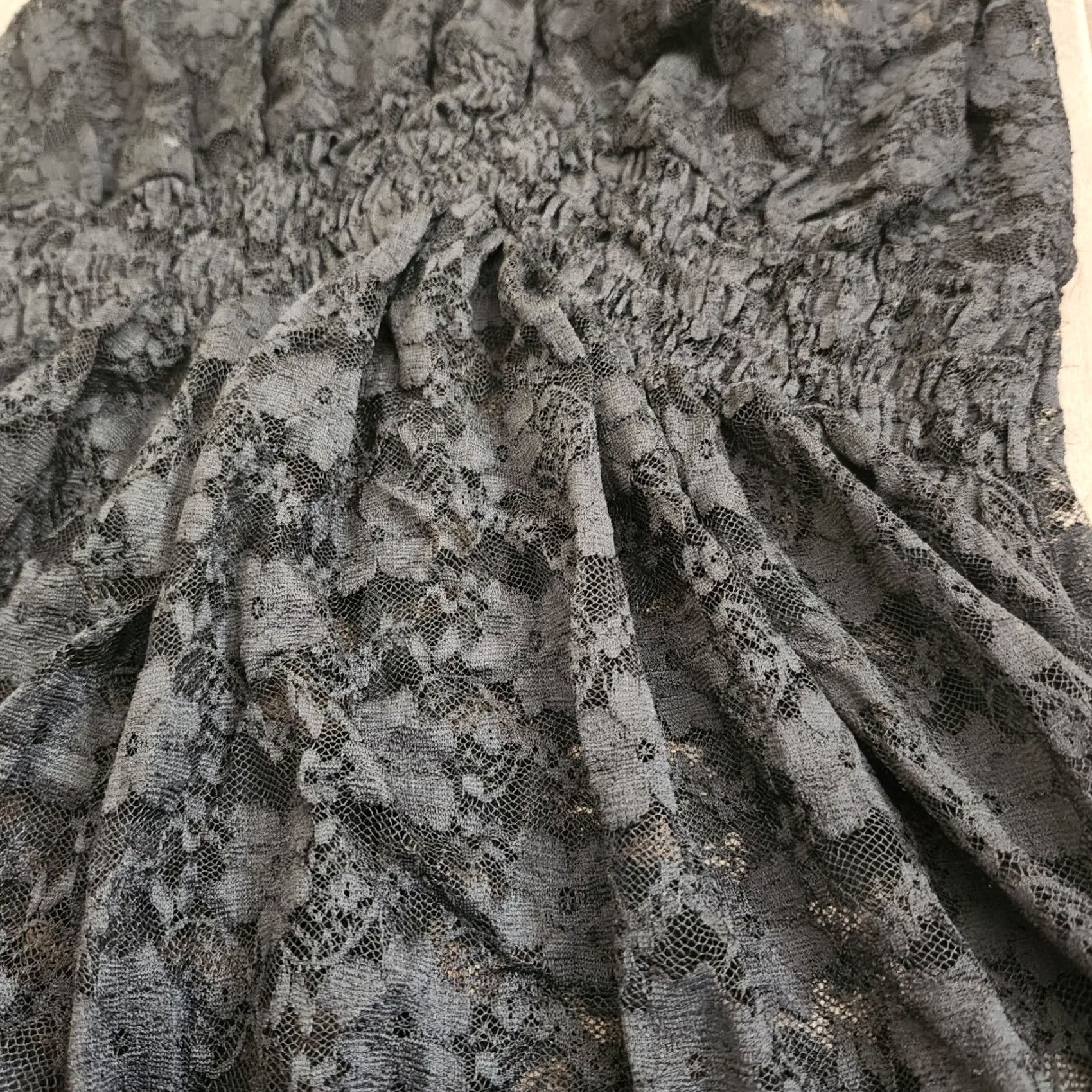 Vintage Phanuel Women's Black Sheer Lace Floral Top Tank - M, Regular, Nylon Spandex, Sleeveless, Pullover, Casual, Black, Floral, Shirt, Women Size M / US 6-8 / IT 42-44 - 6 Thumbnail