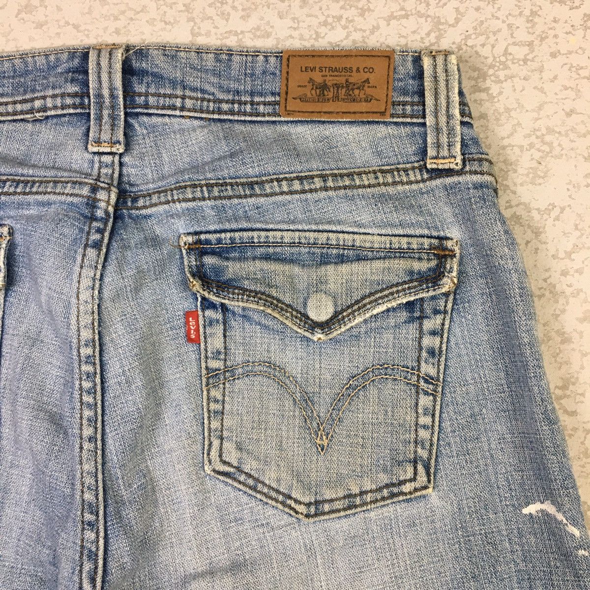 If Six Was Nine Levis 542 Low Flare Washed Blue Vintage Y2K Denim Size US 33 - 7 Thumbnail