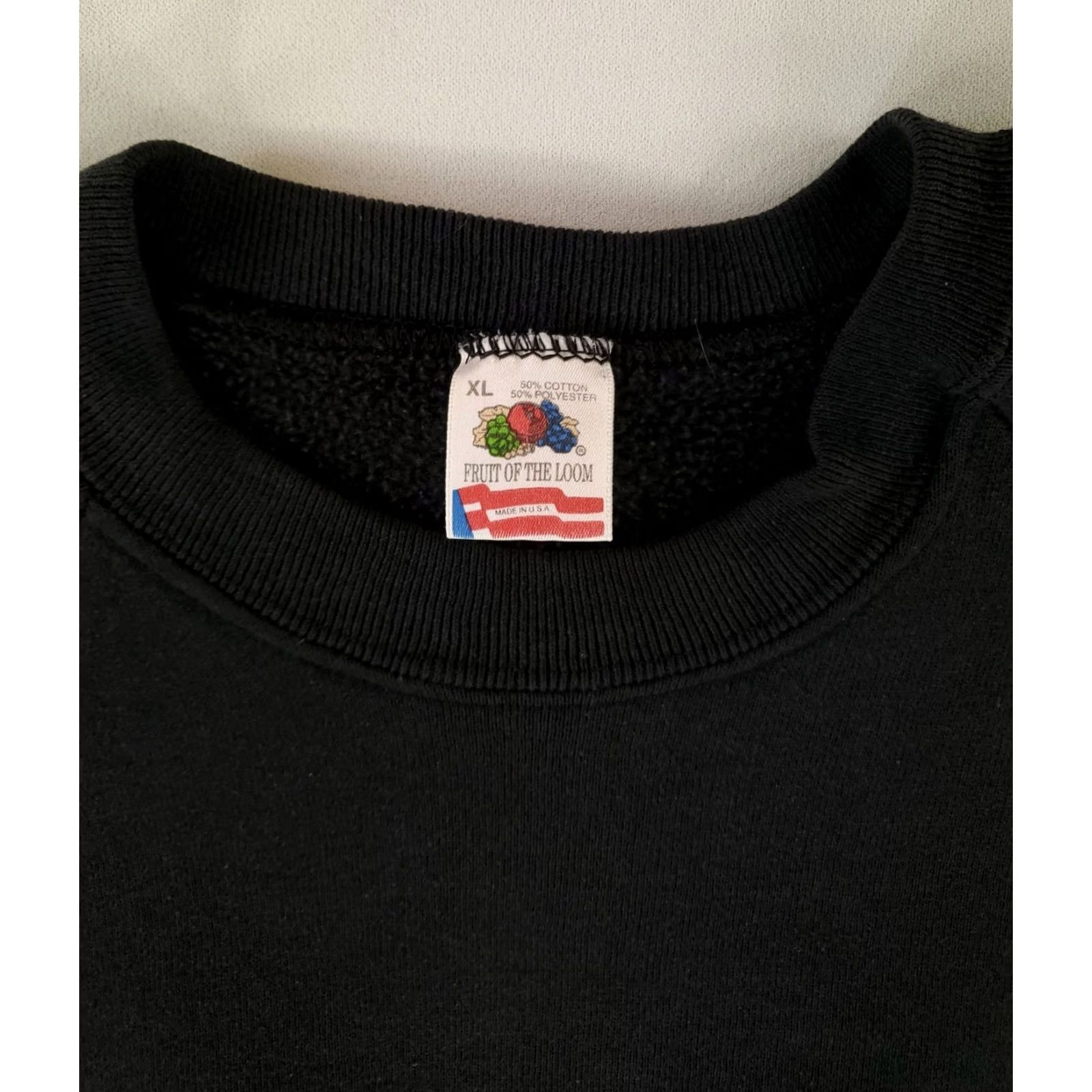 Fruit Of The Loom VINTAGE Fruit of the Loom Sweatshirt Men XL Black Cut Waist USA Blank 90s Size US XL / EU 56 / 4 - 2 Thumbnail